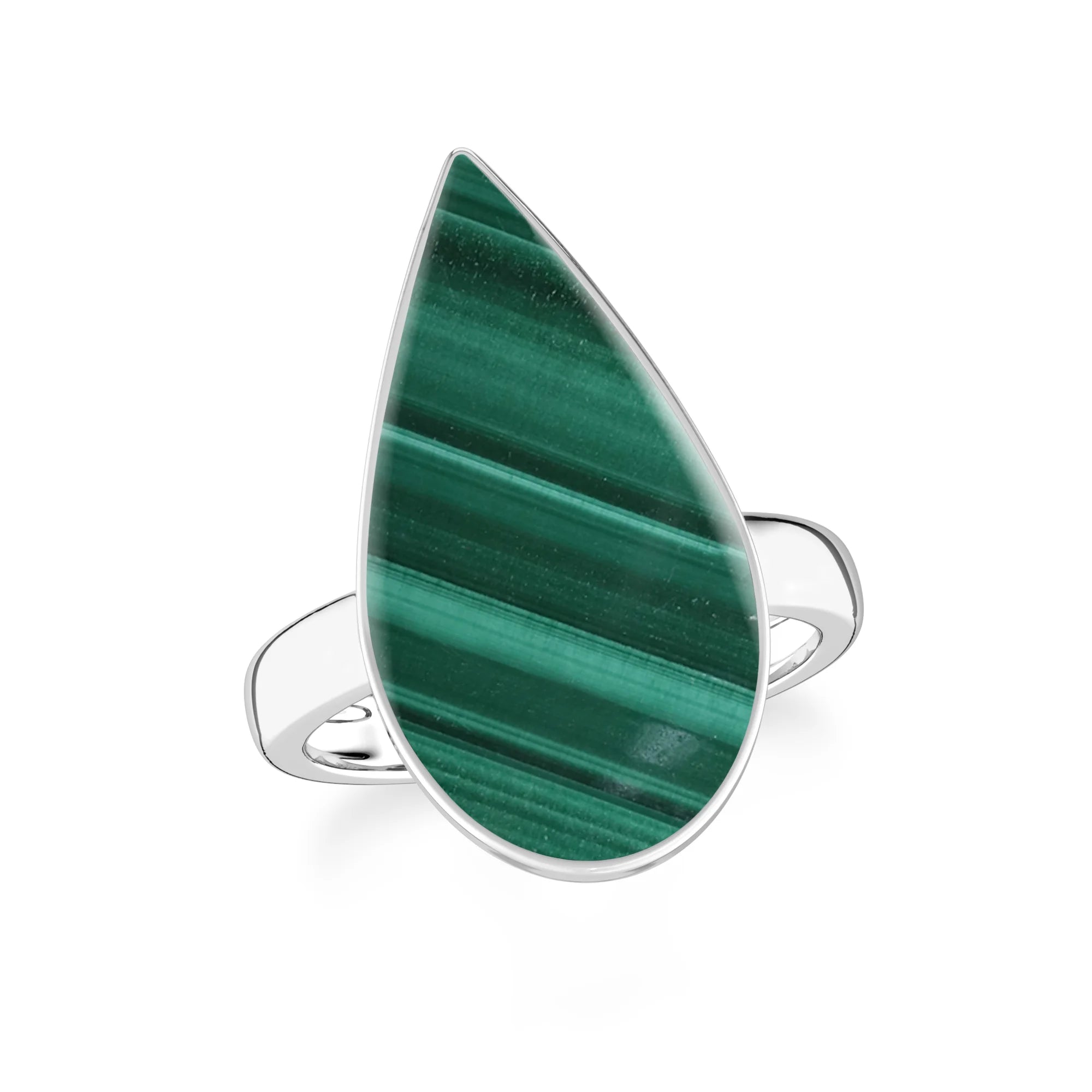 malachite bezel-set ring