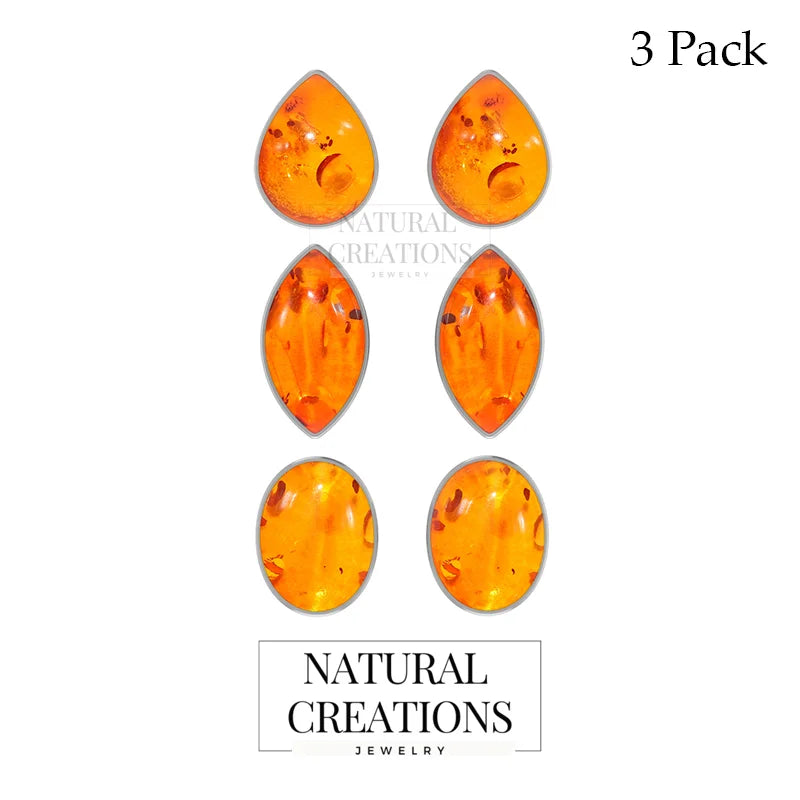 amber cab pear earrings