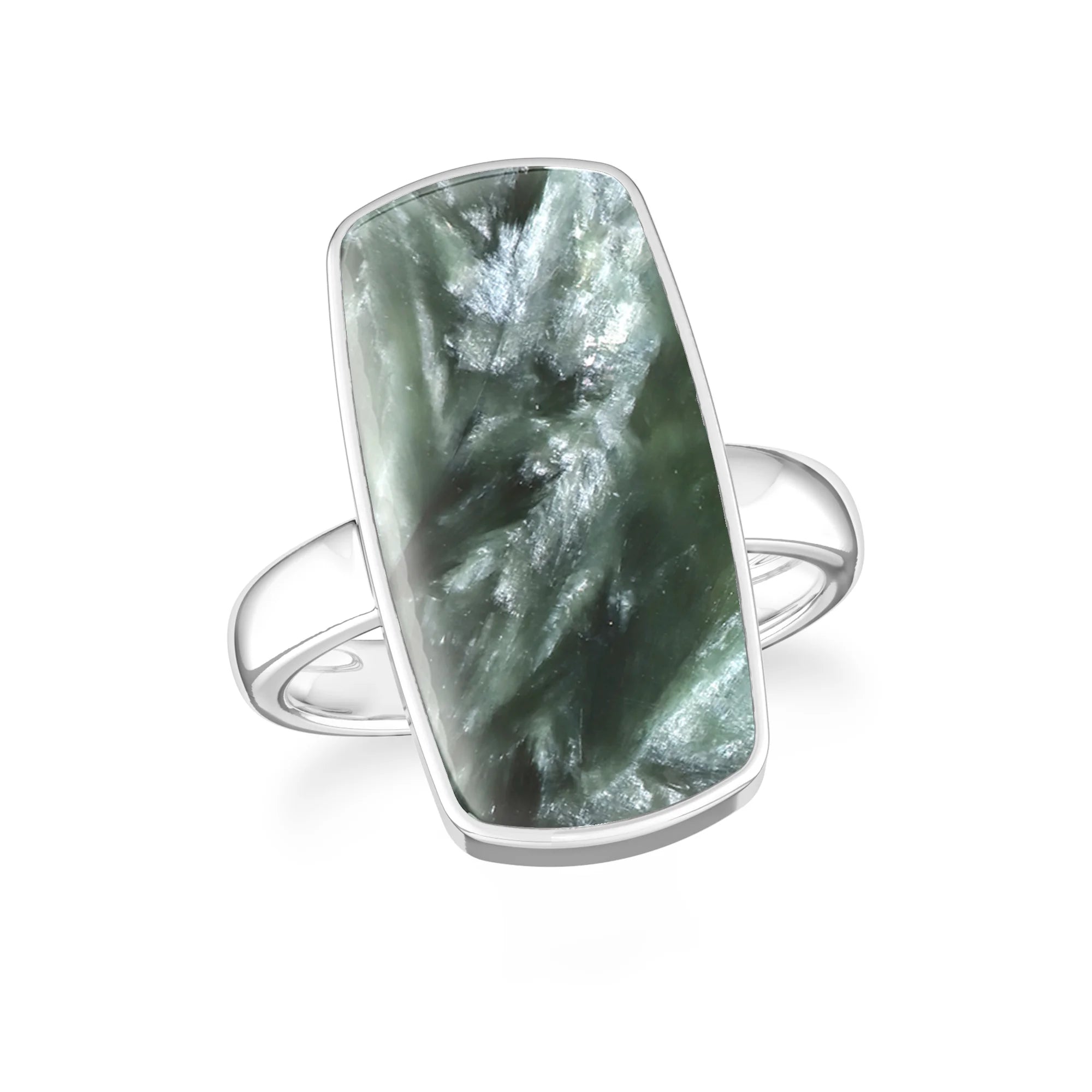 seraphinite bezel-set ring