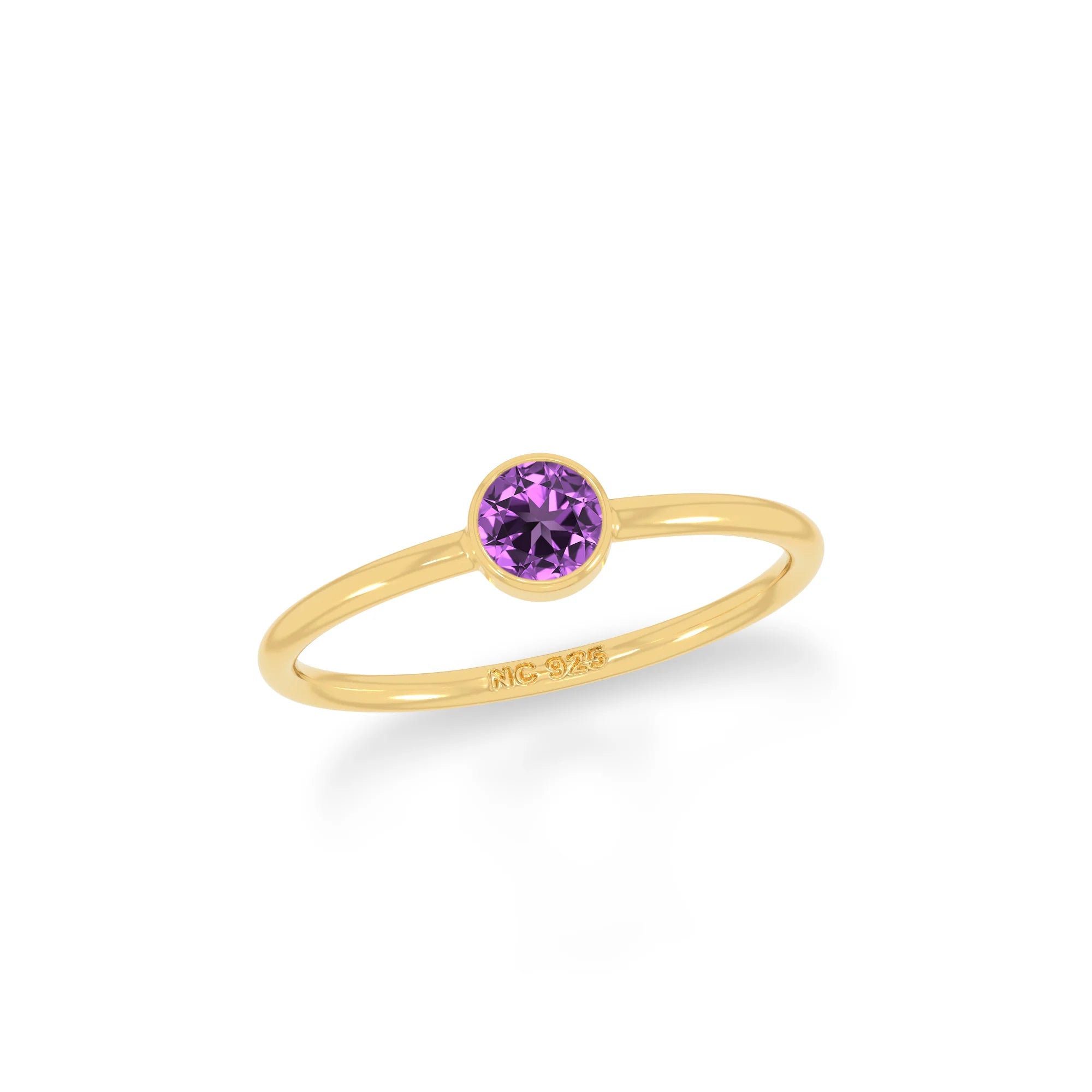 amethyst stackable bezel-set ring
