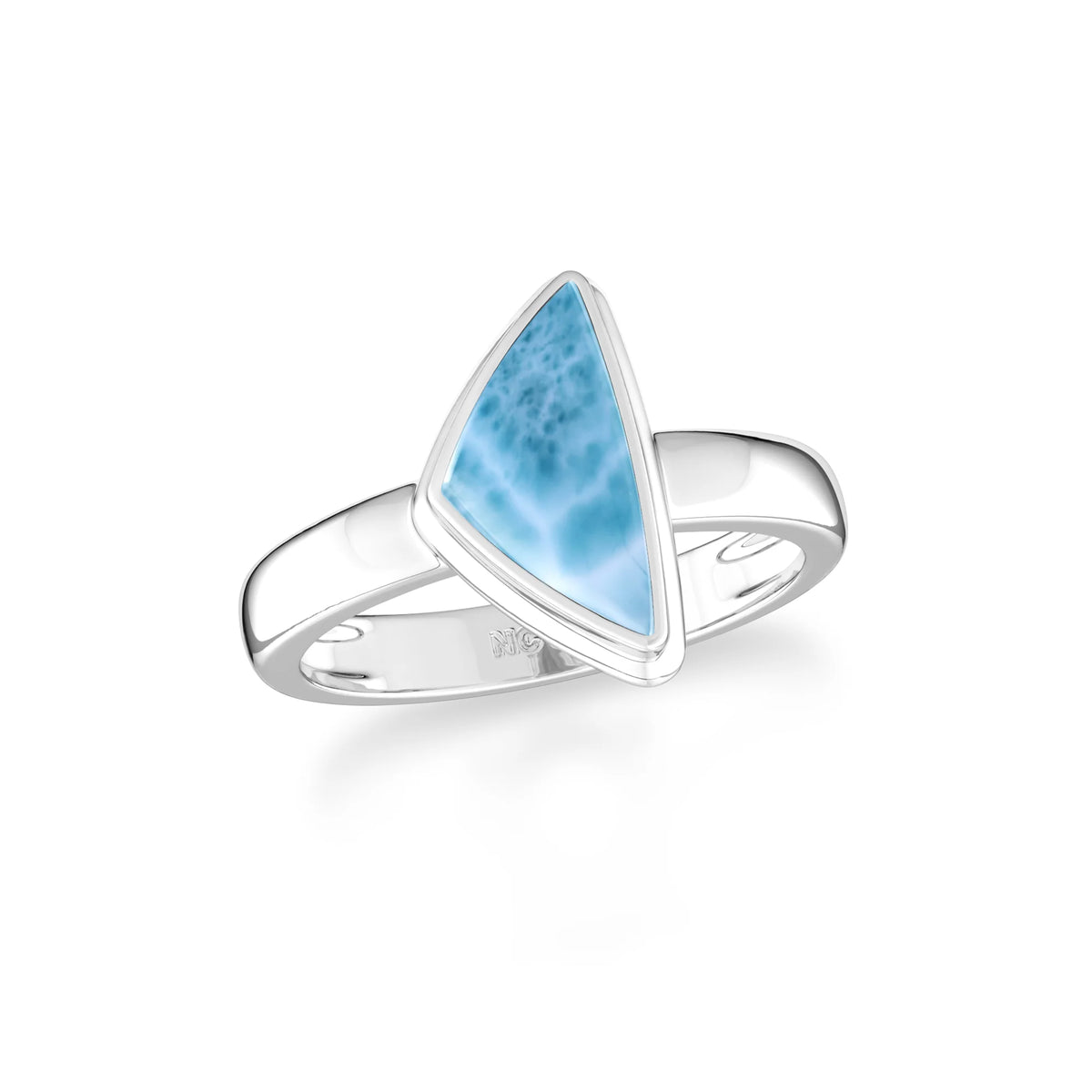 larimar bezel-set ring