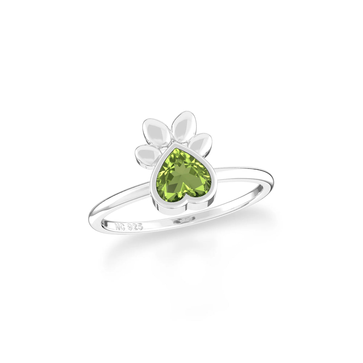 peridot stackable bezel-set ring