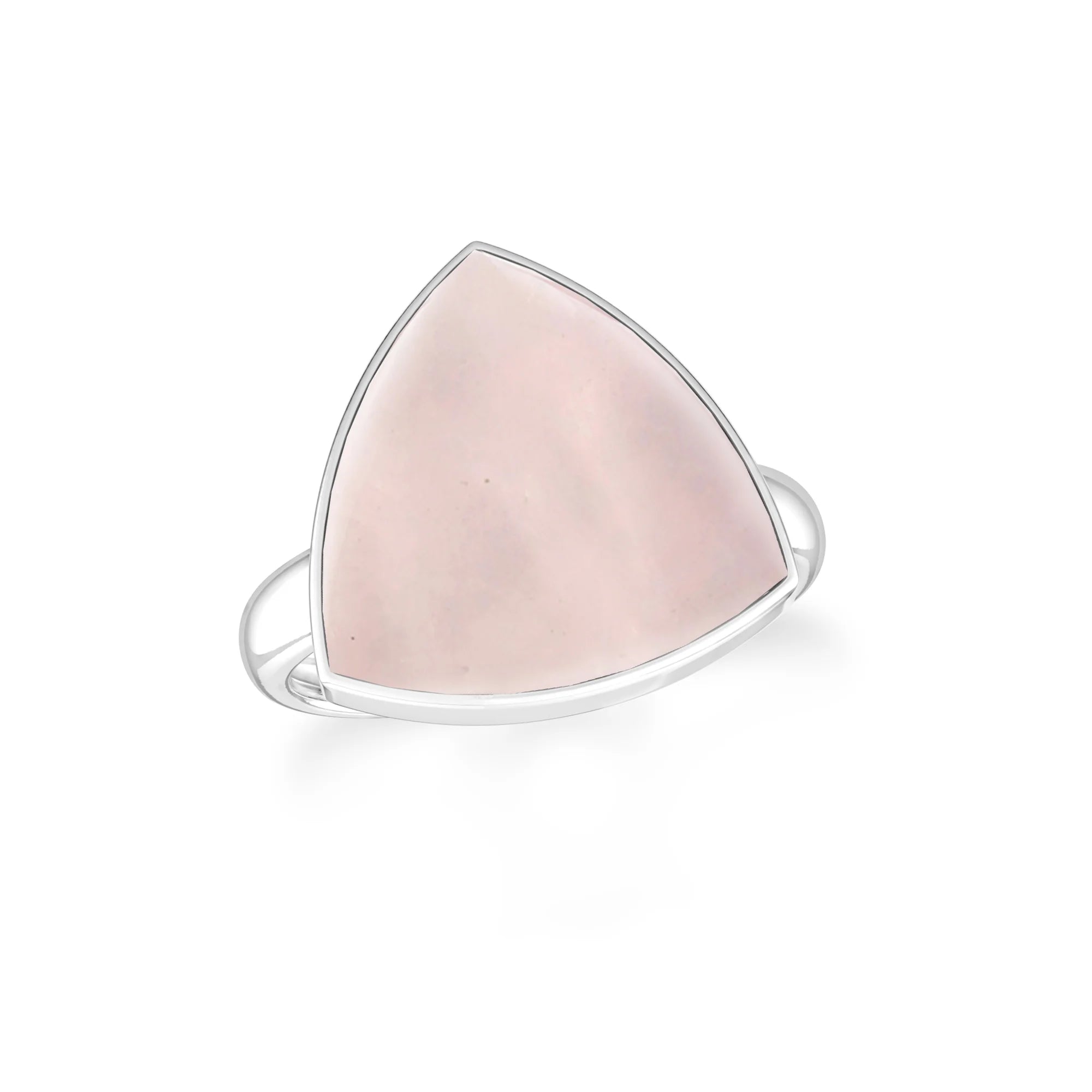 rose-quartz bezel-set ring