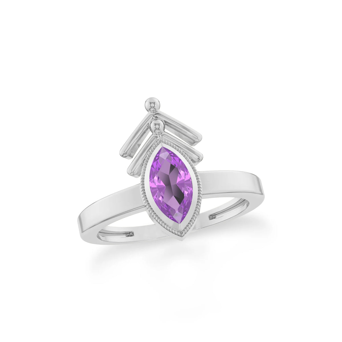 amethyst stackable bezel-set ring