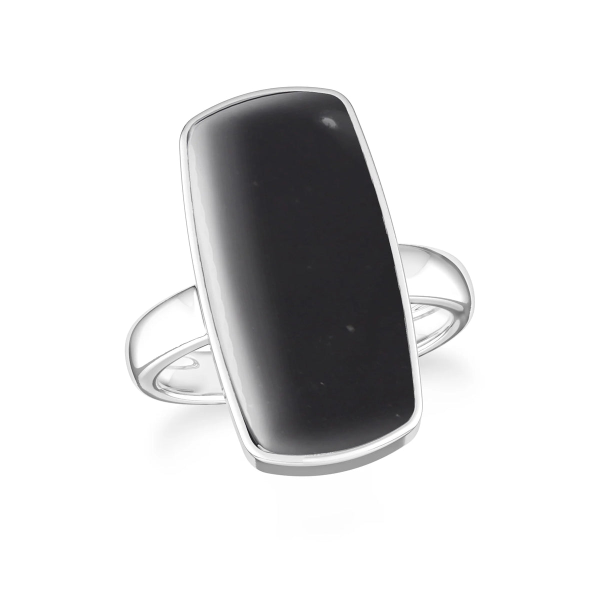 shungite bezel-set ring