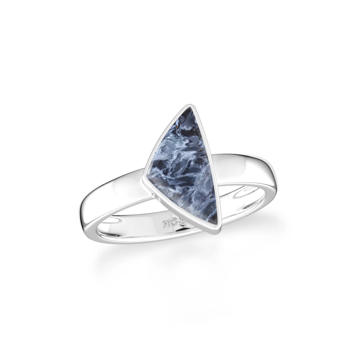 pietersite bezel-set ring