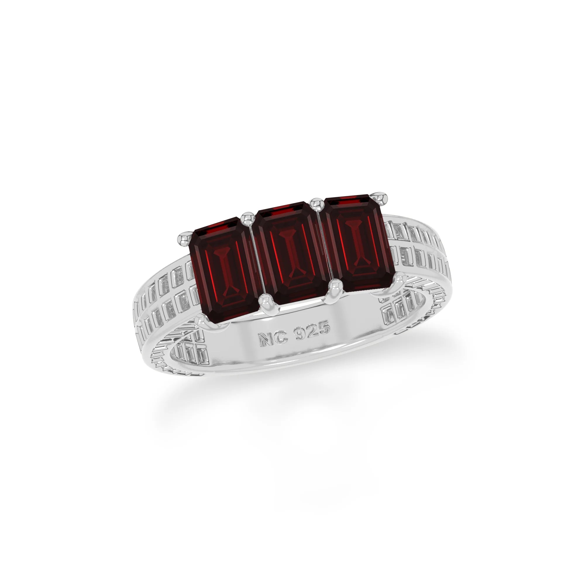 garnet stackable prong-set ring