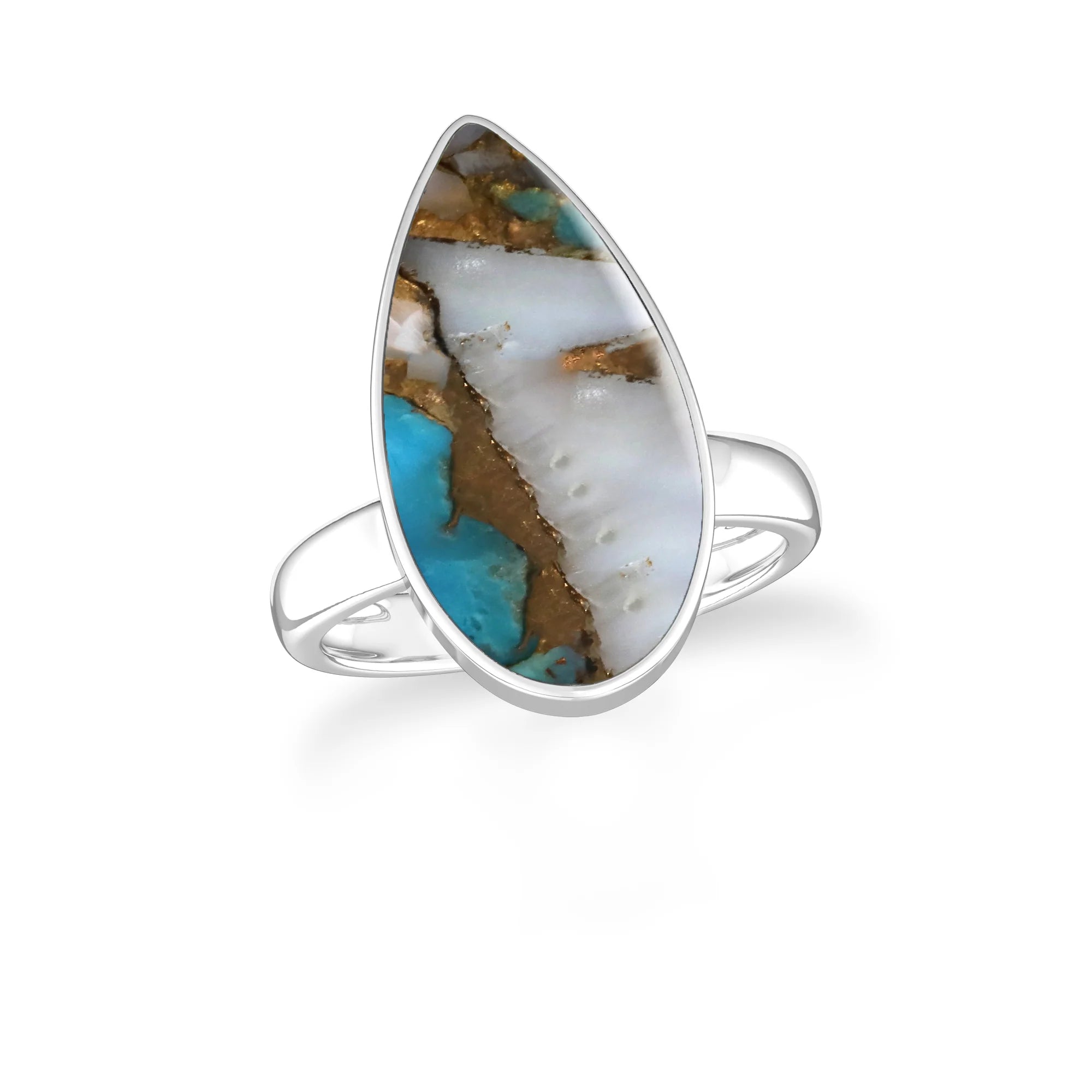 spiny-oyster-turquoise bezel-set ring