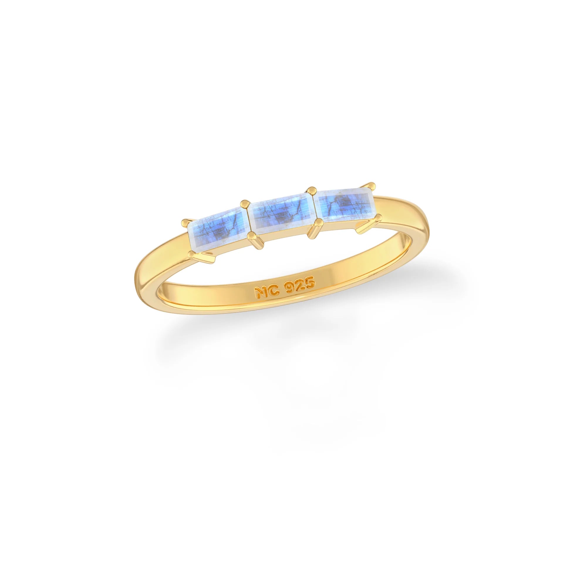 rainbow-moonstone prong-set ring