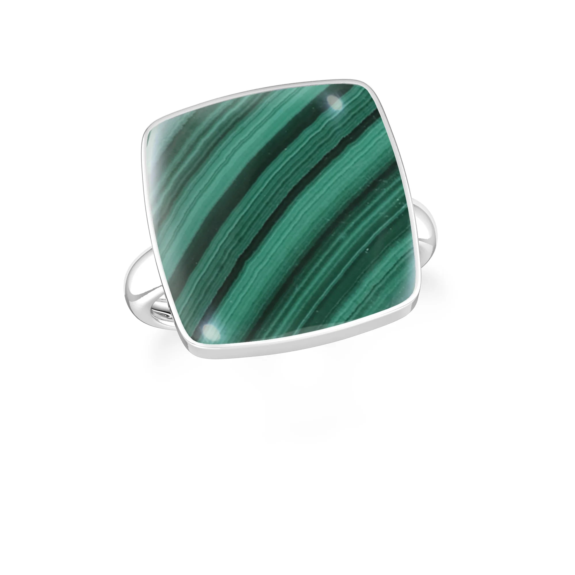 malachite bezel-set ring