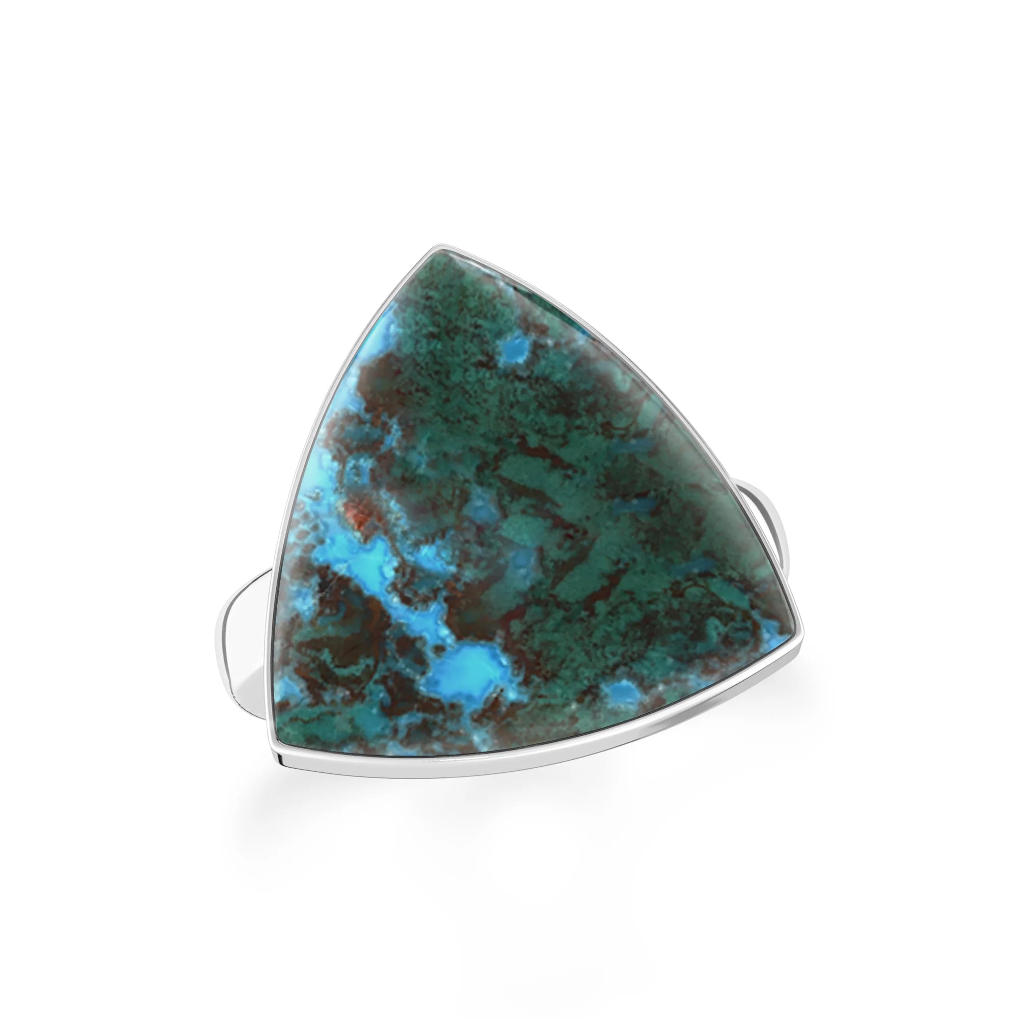 chrysocolla bezel-set ring