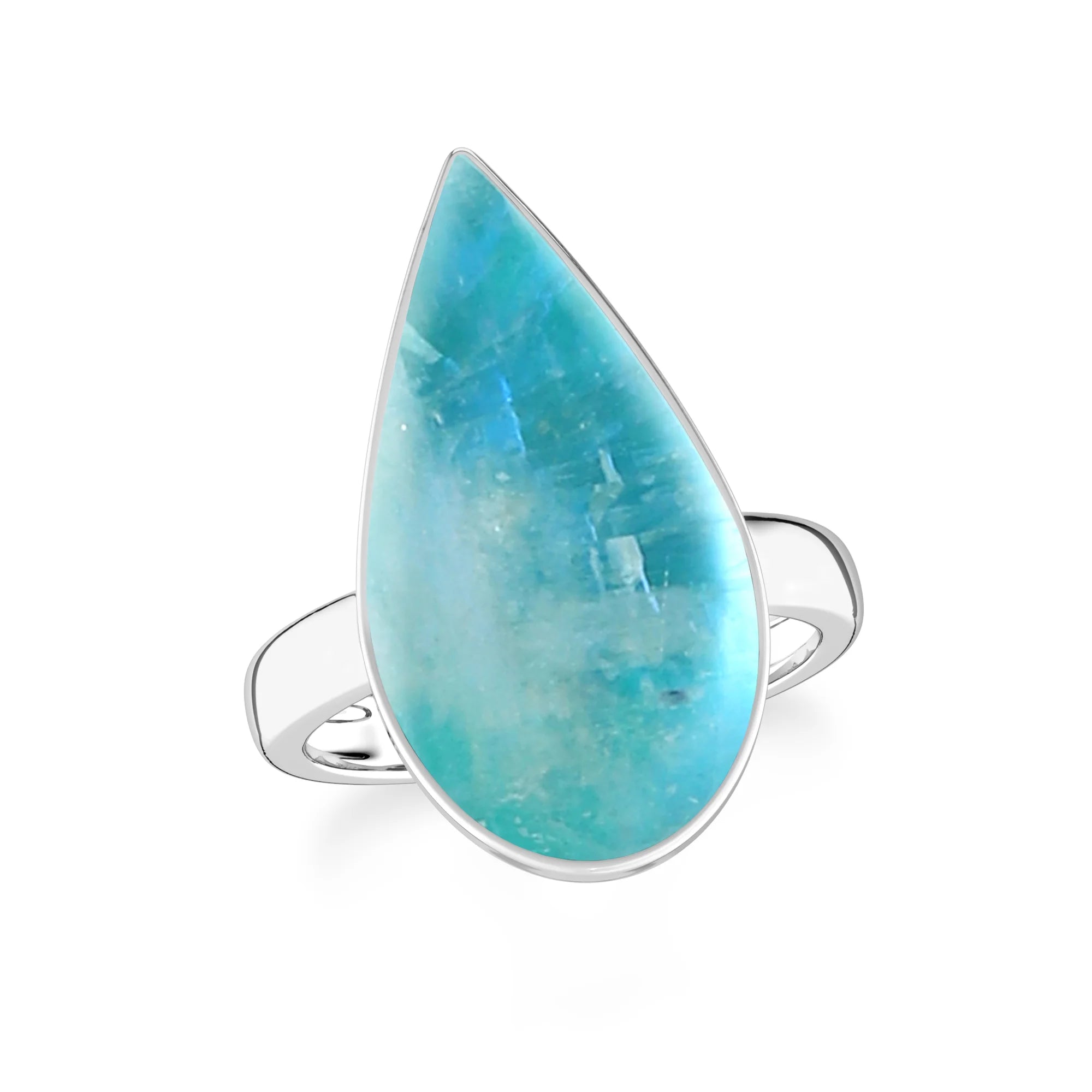 green-moonstone bezel-set ring