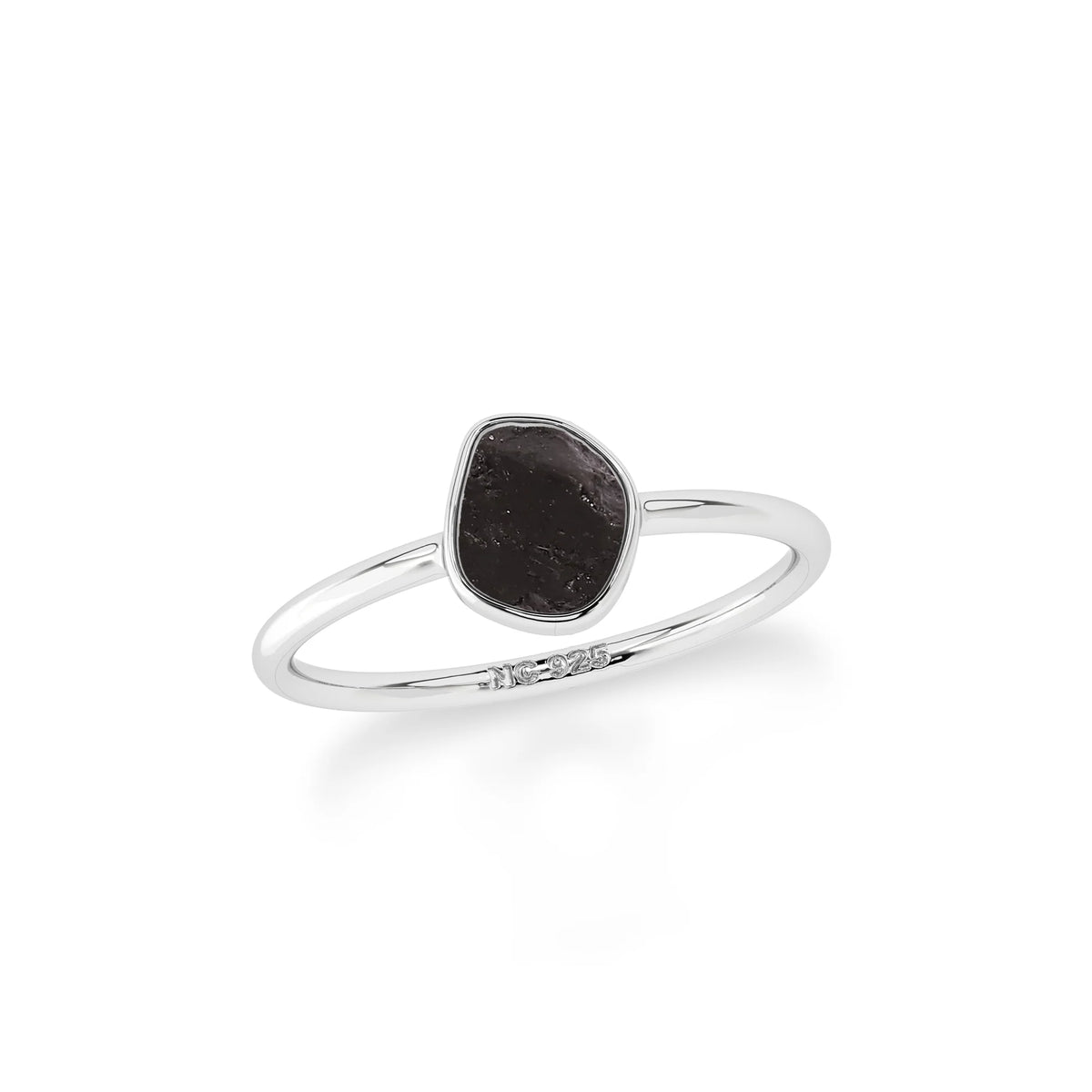 shungite stackable bezel-set ring
