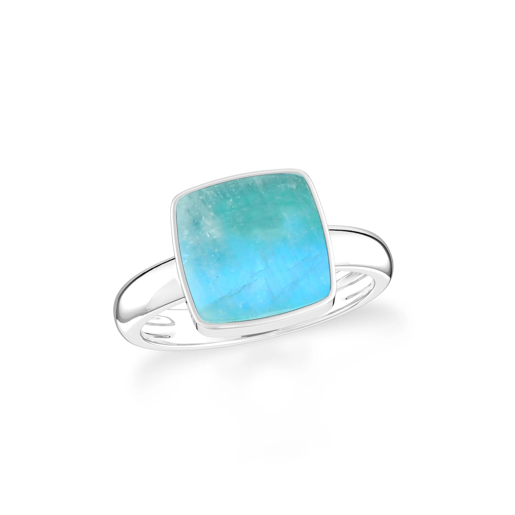 green-moonstone bezel-set ring
