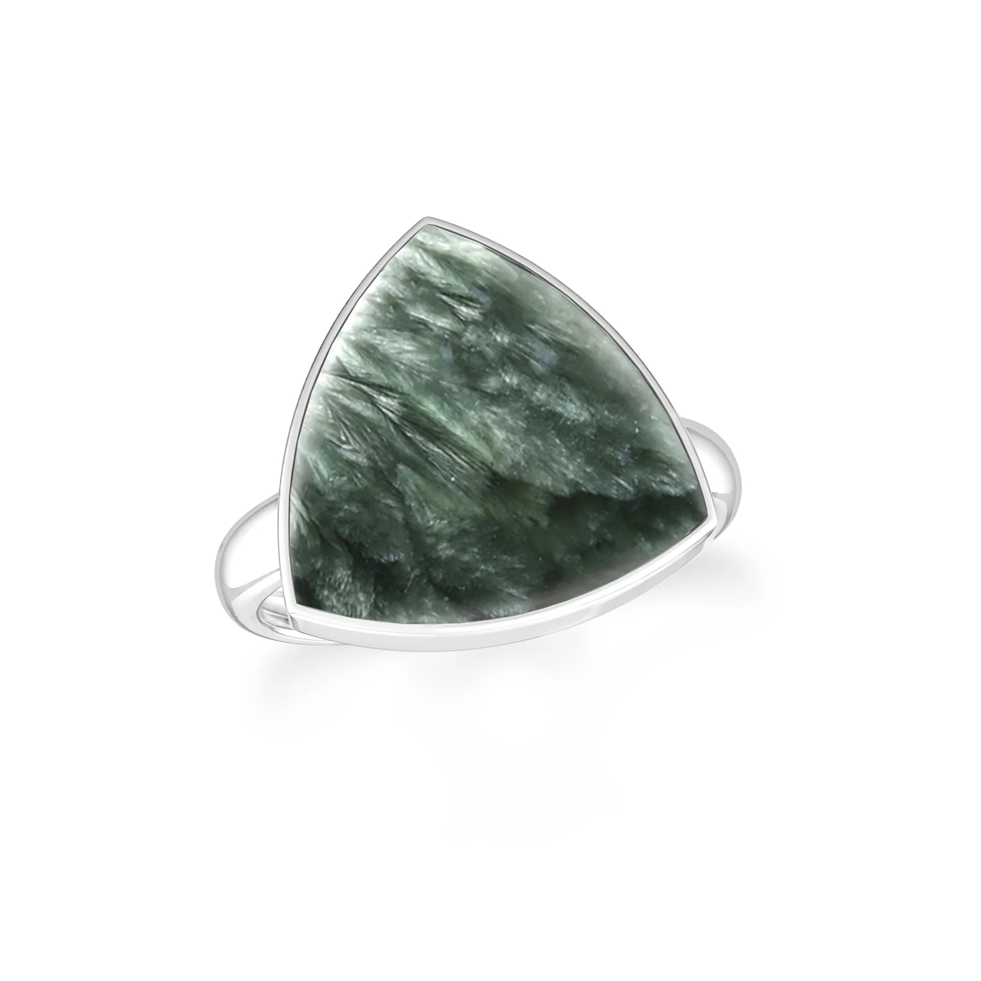 seraphinite bezel-set ring
