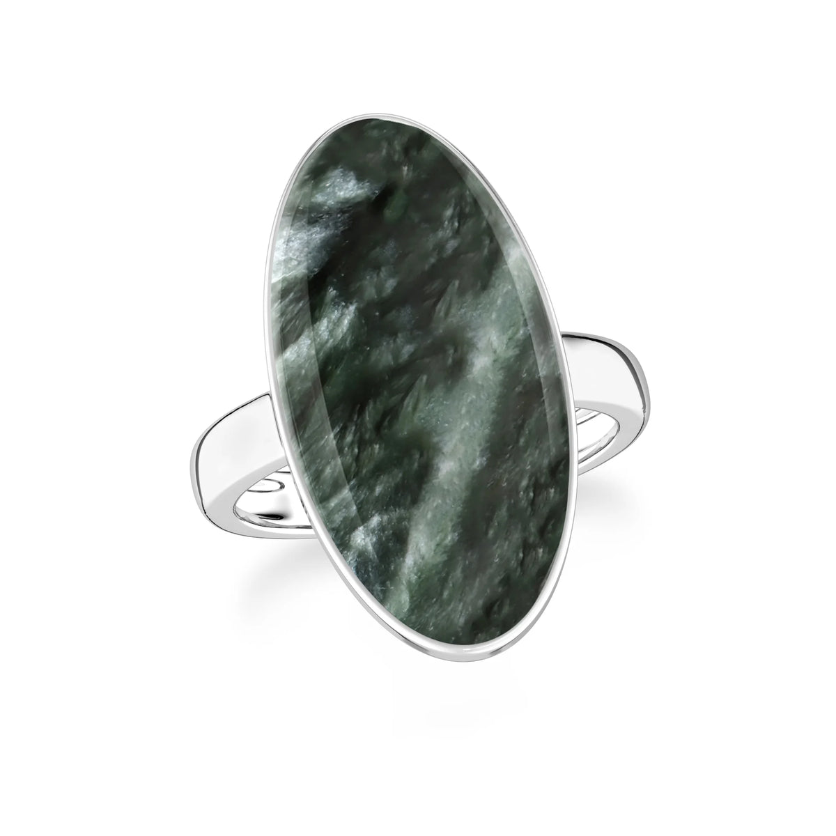 seraphinite bezel-set ring