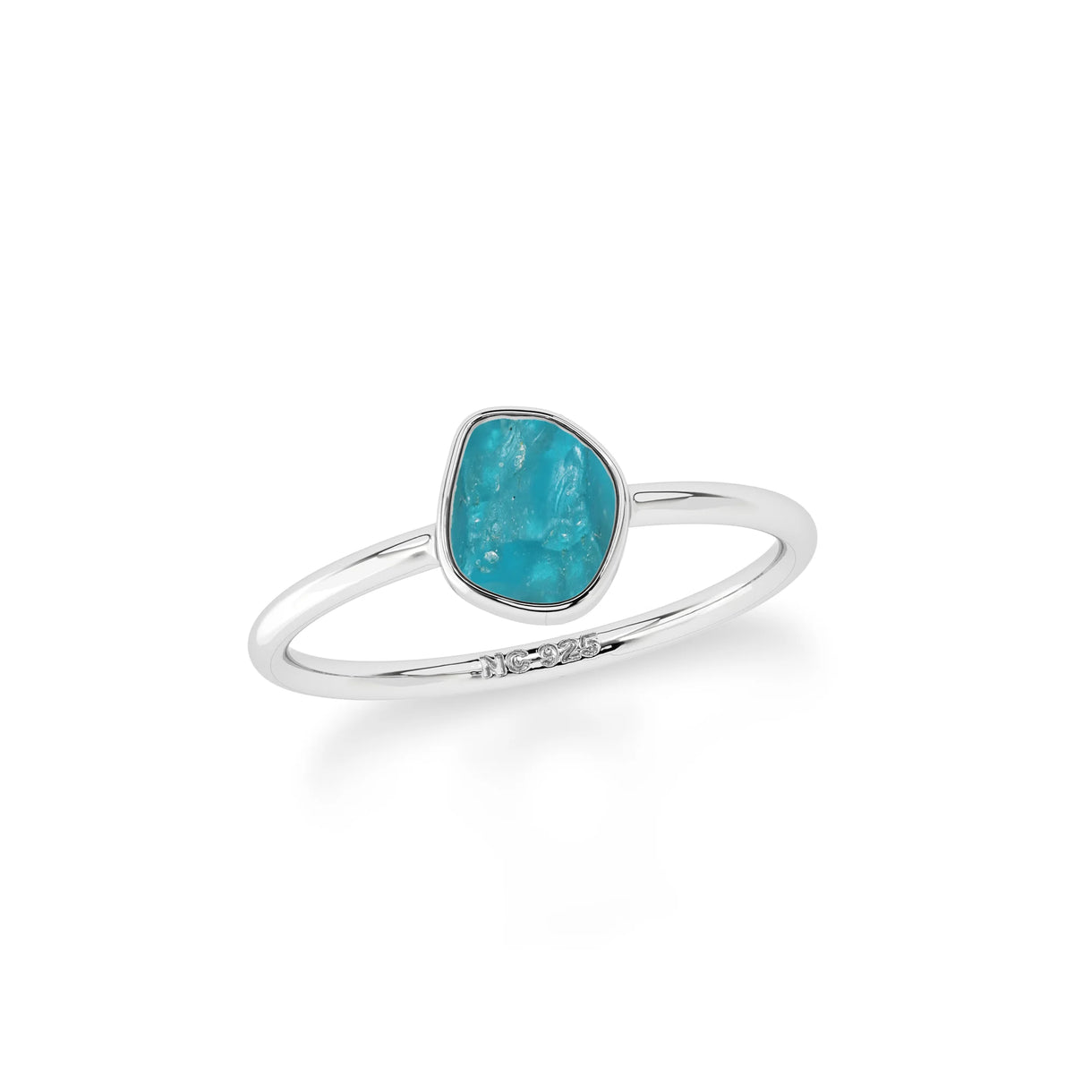 paraiba apatite stackable bezel-set ring