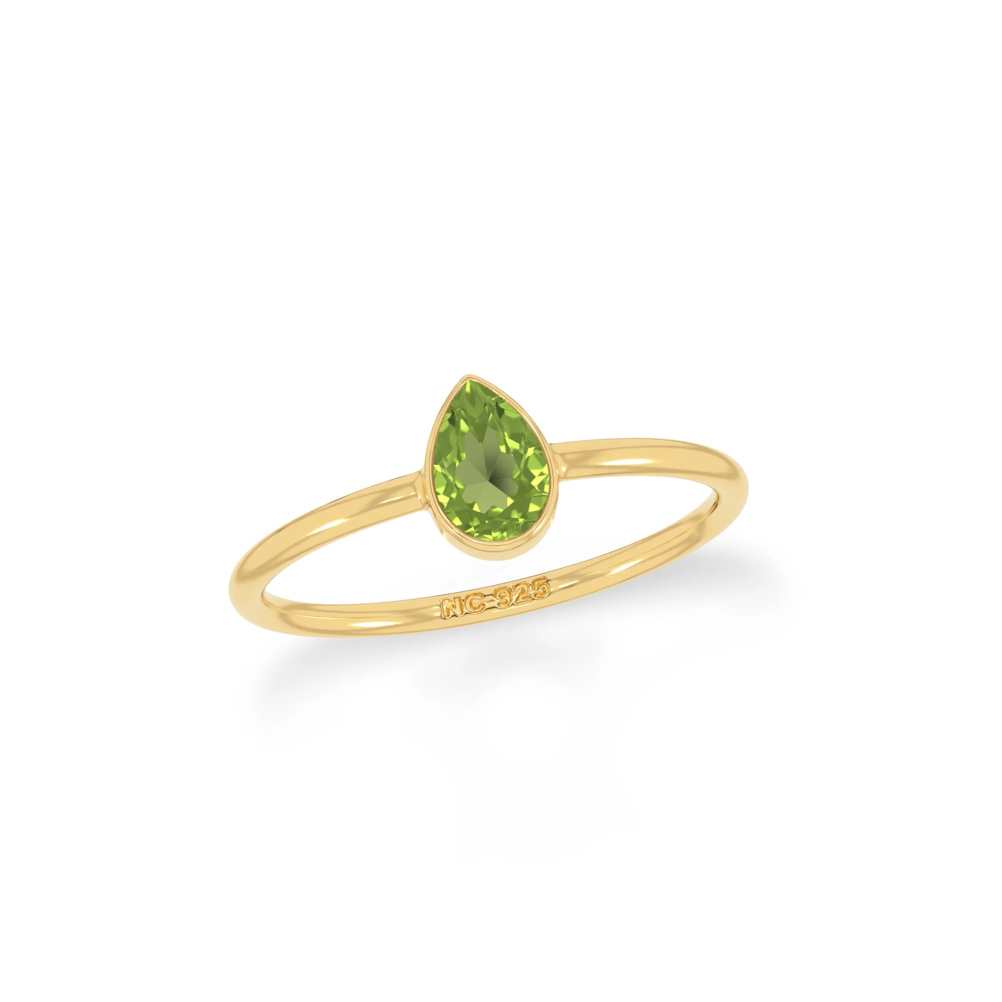 peridot stackable bezel-set ring