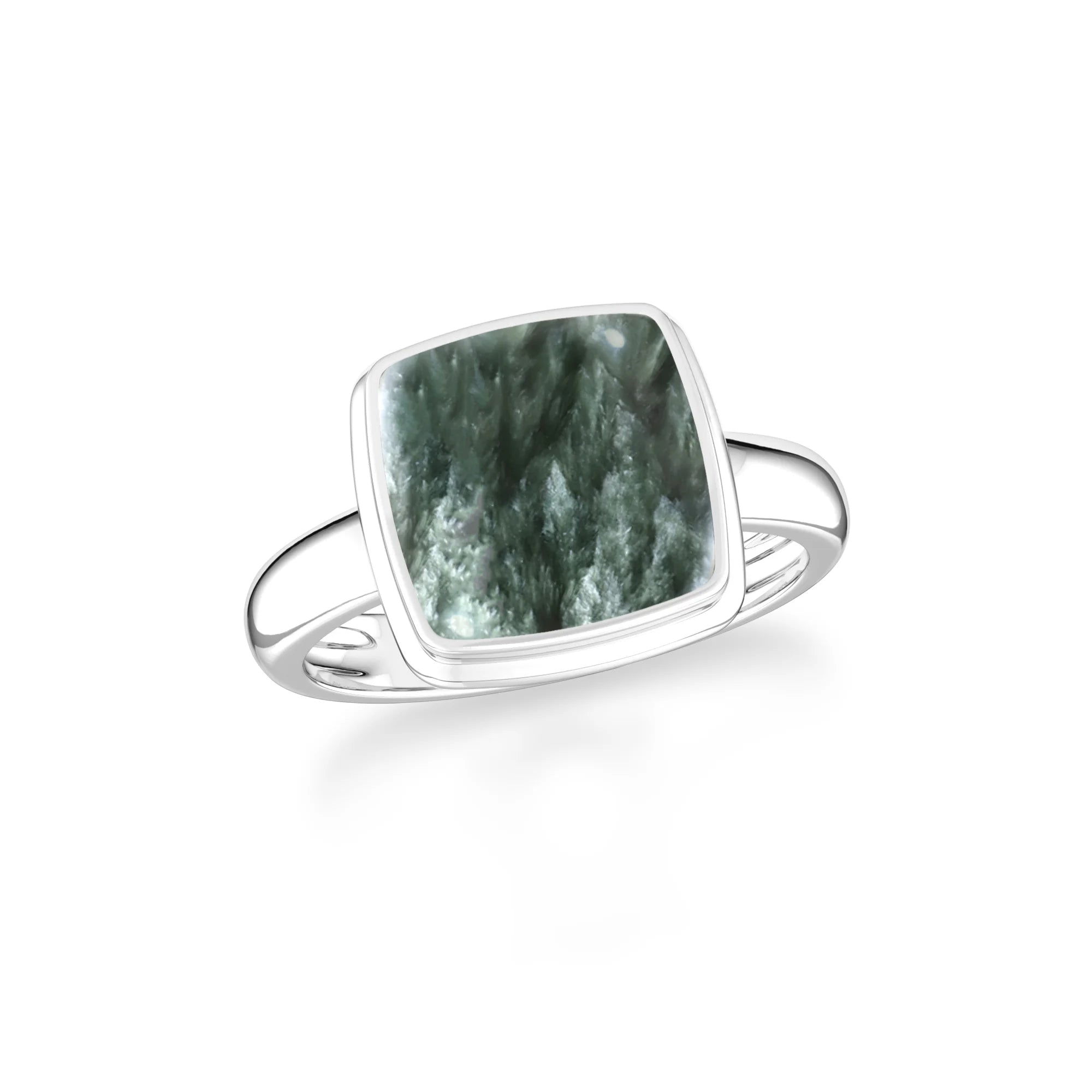 seraphinite bezel-set ring