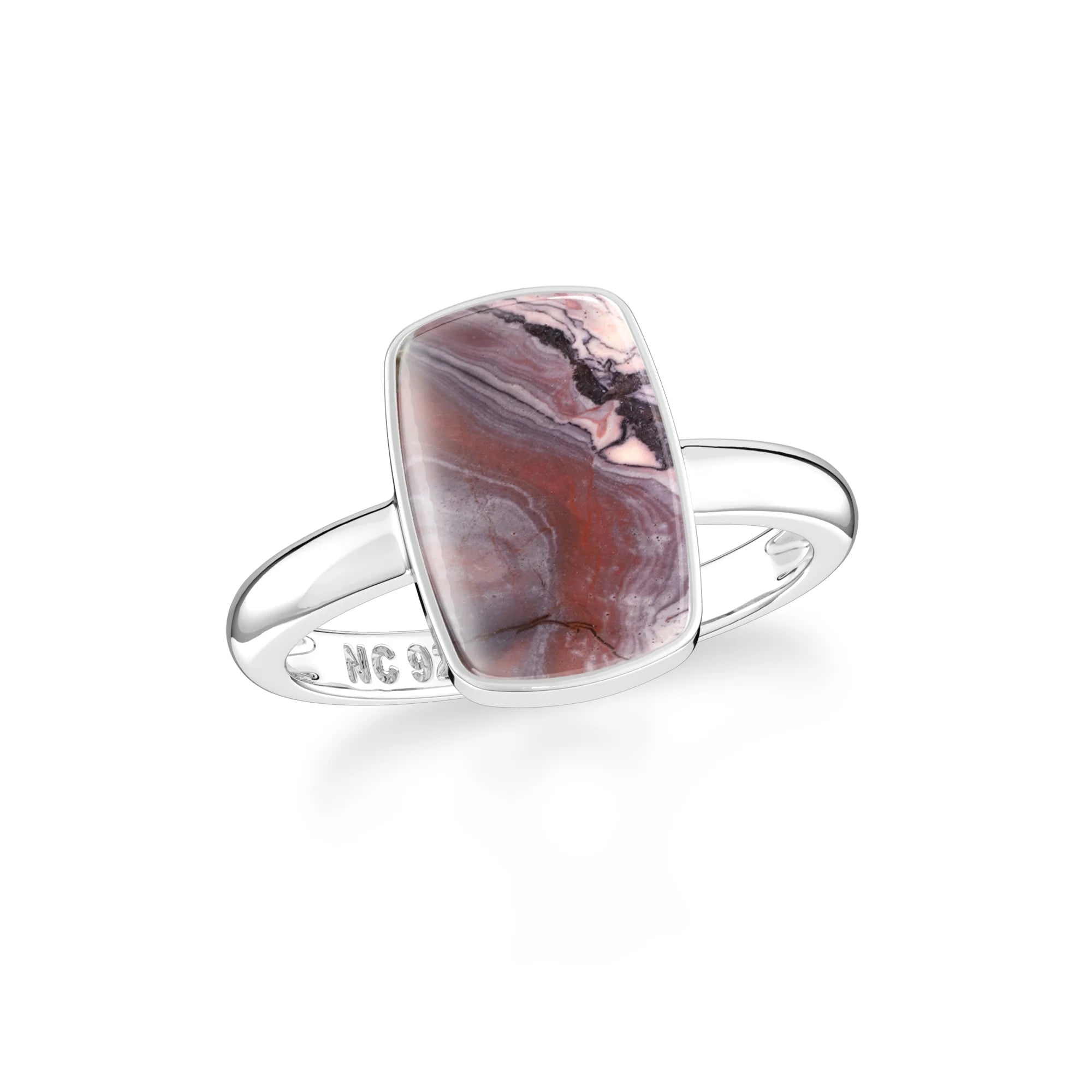 pink spiny-oyster bezel-set ring