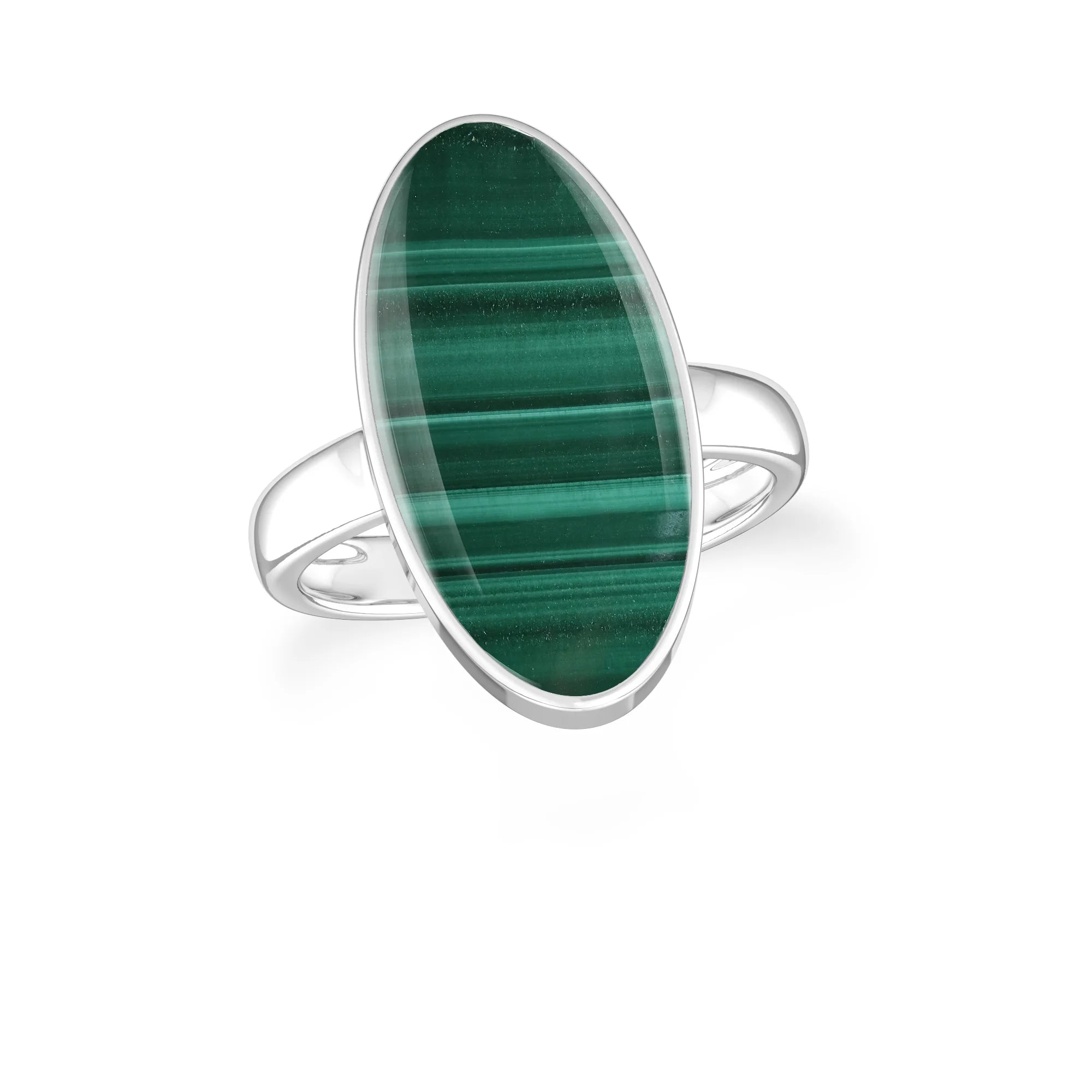 malachite bezel-set ring