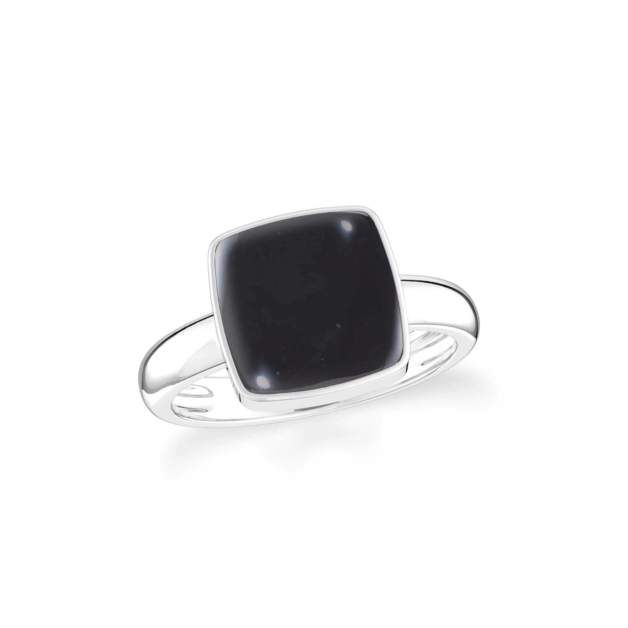 shungite bezel-set ring