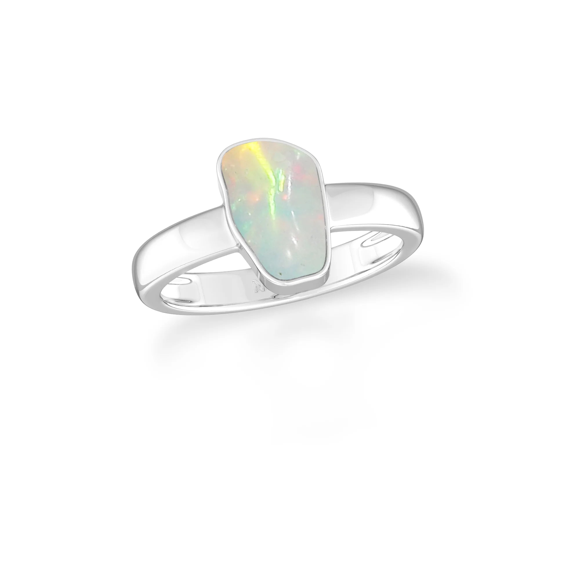 ethiopian opal bezel-set ring