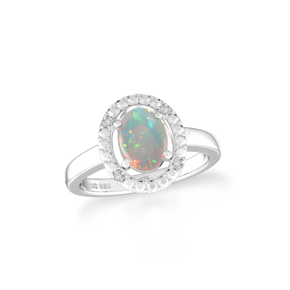 ethiopian-opal prong-set ring