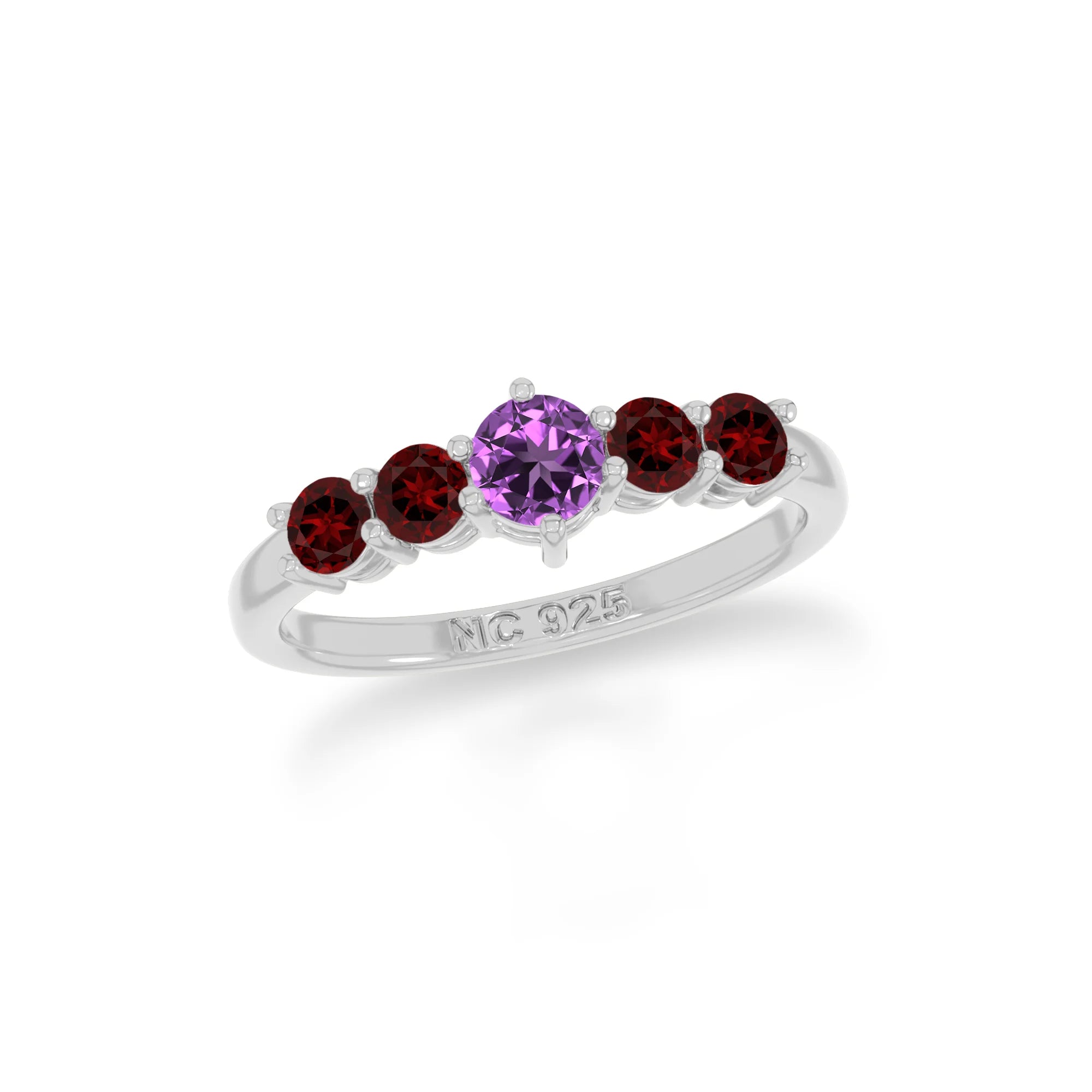 natural amethyst rings for women in sterling silver