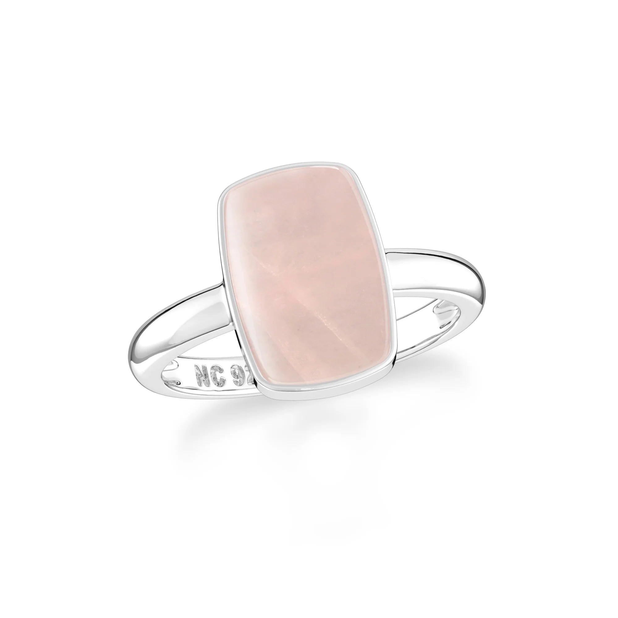 rose quartz bezel-set ring