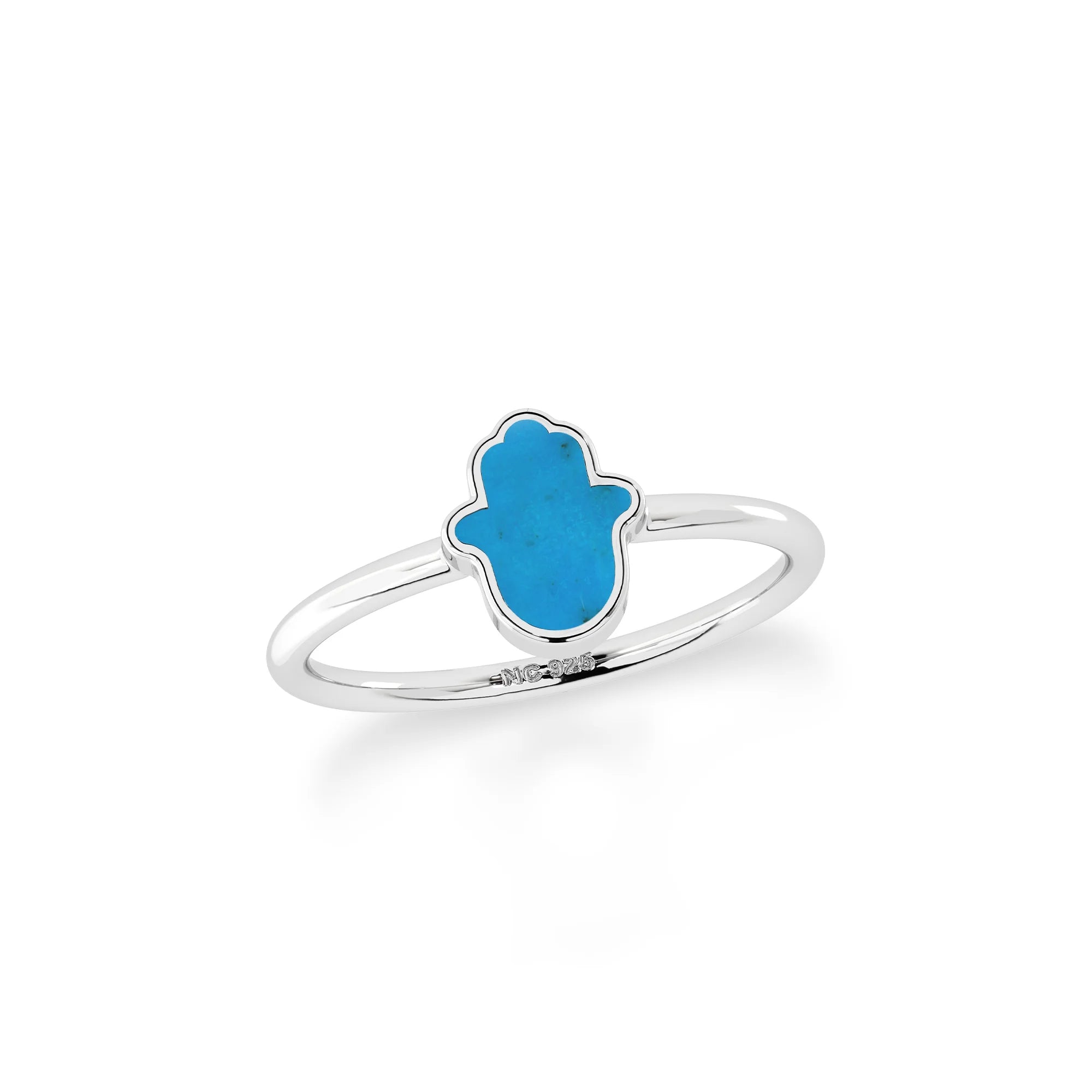 turquoise stackable bezel-set ring