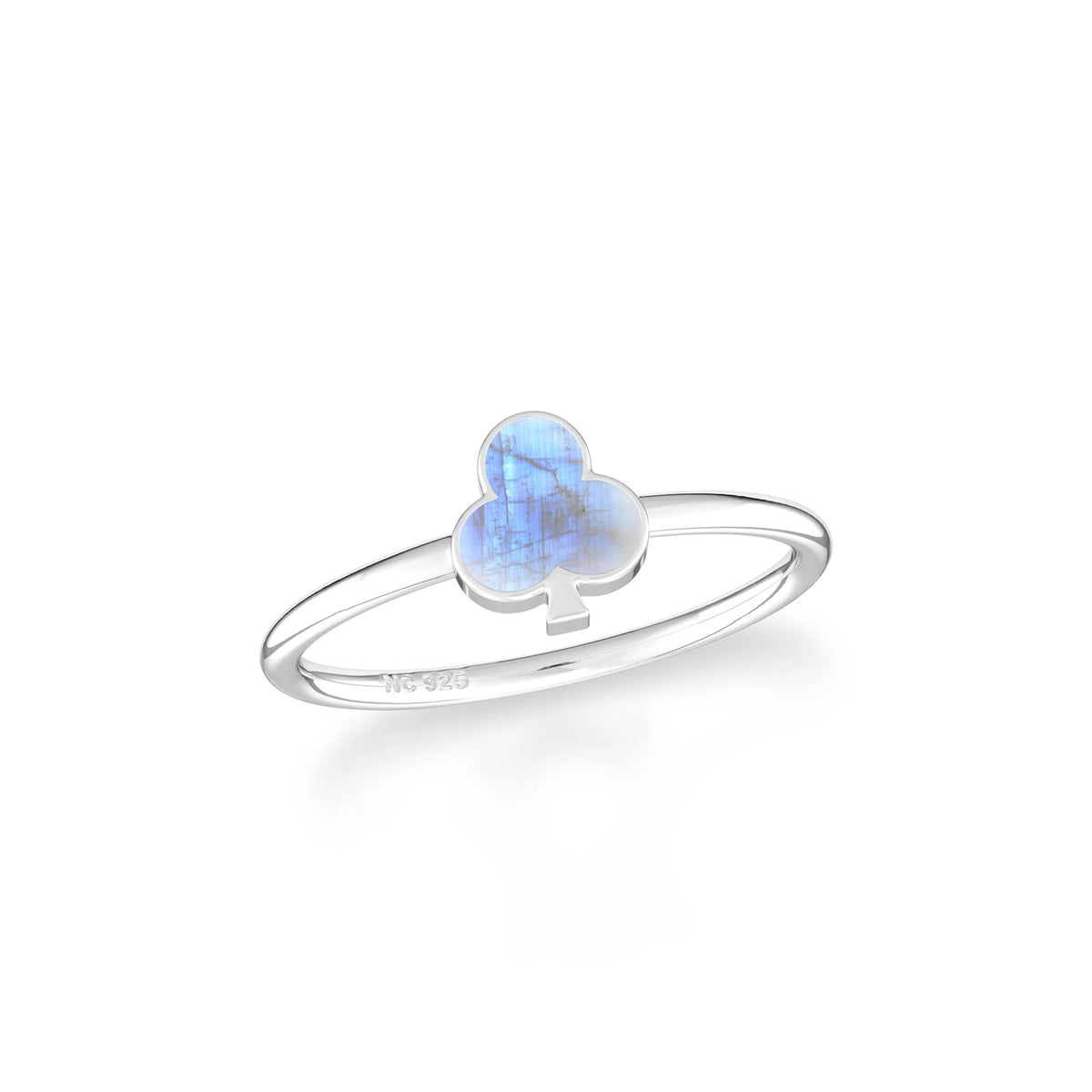 rainbow moonstone stackable bezel-set ring