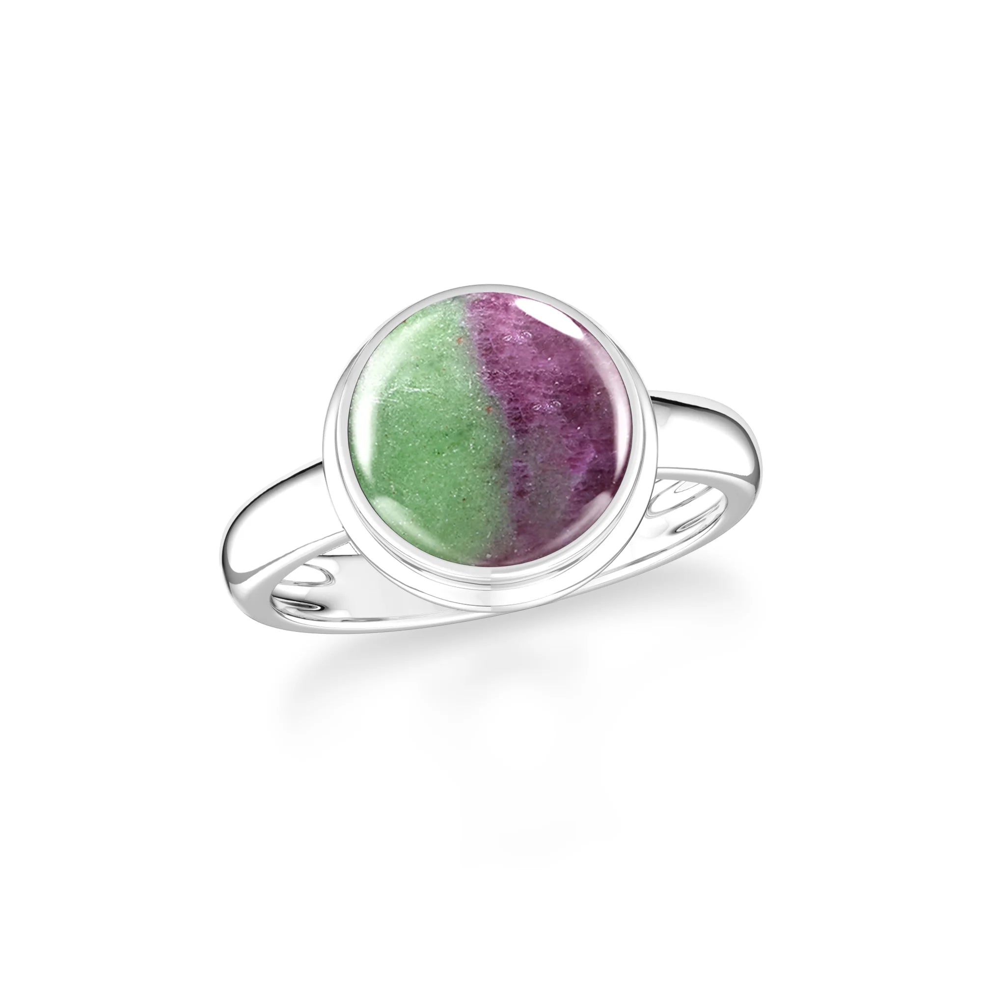 ruby-zoisite bezel-set ring