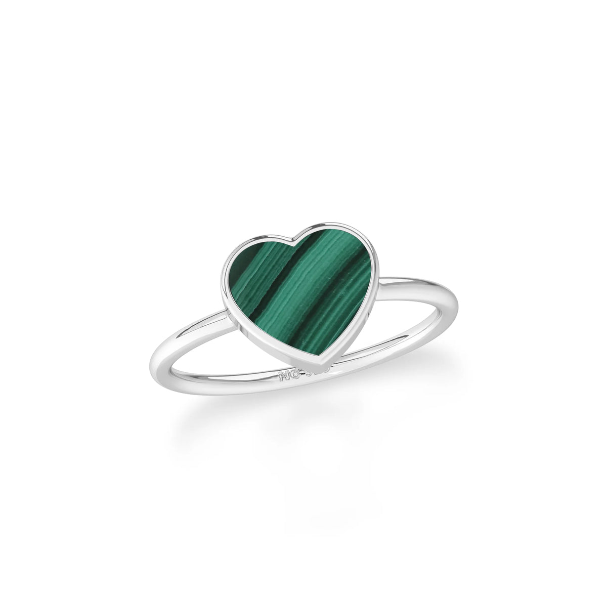 malachite stackable bezel-set ring