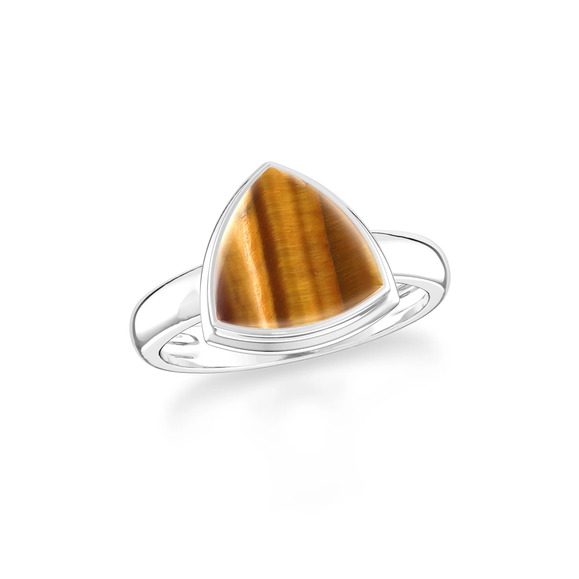 tiger-eye bezel-set ring