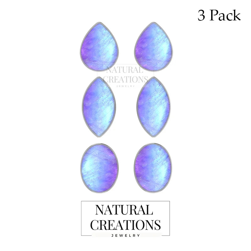 purple moonstone cab earrings