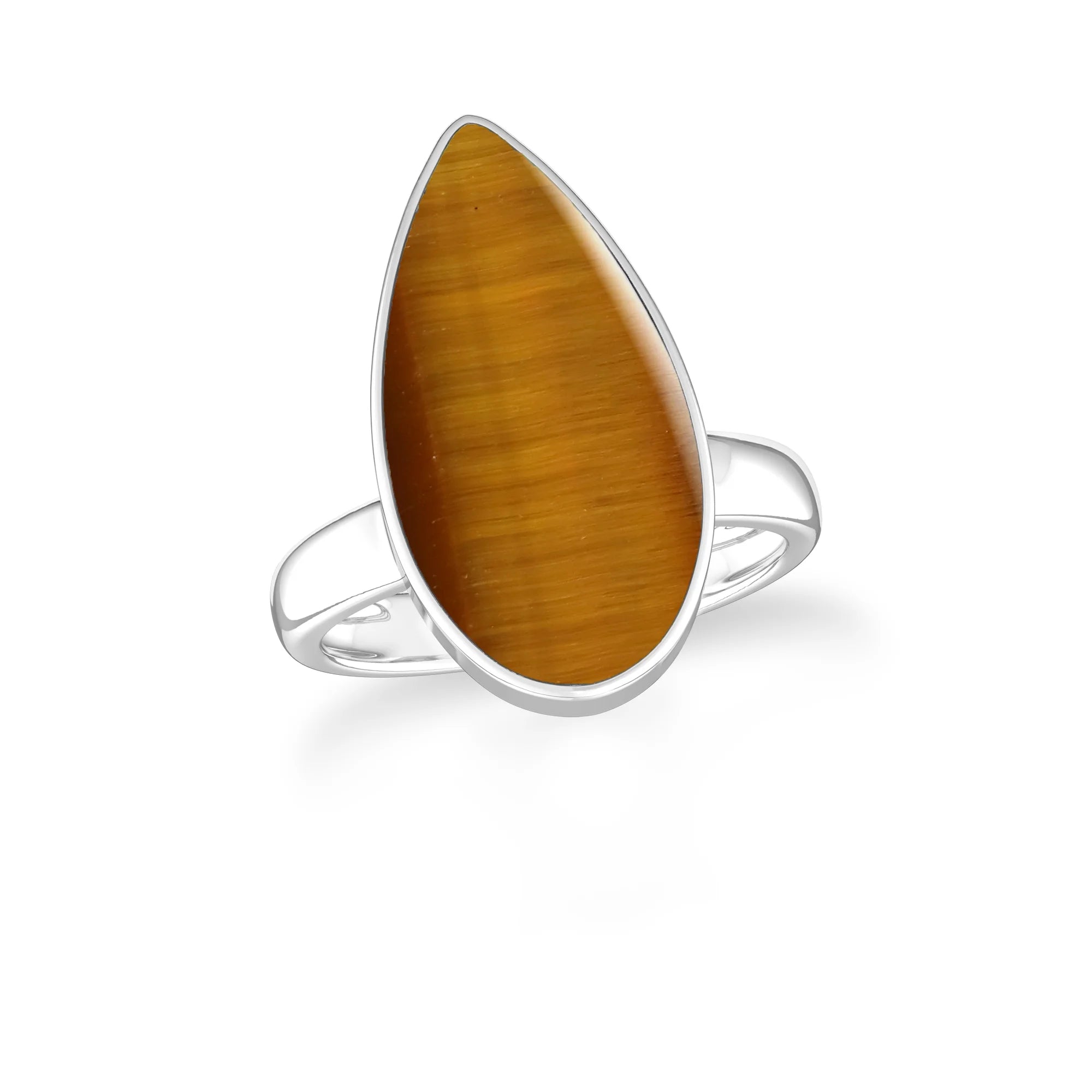 tiger-eye bezel-set ring