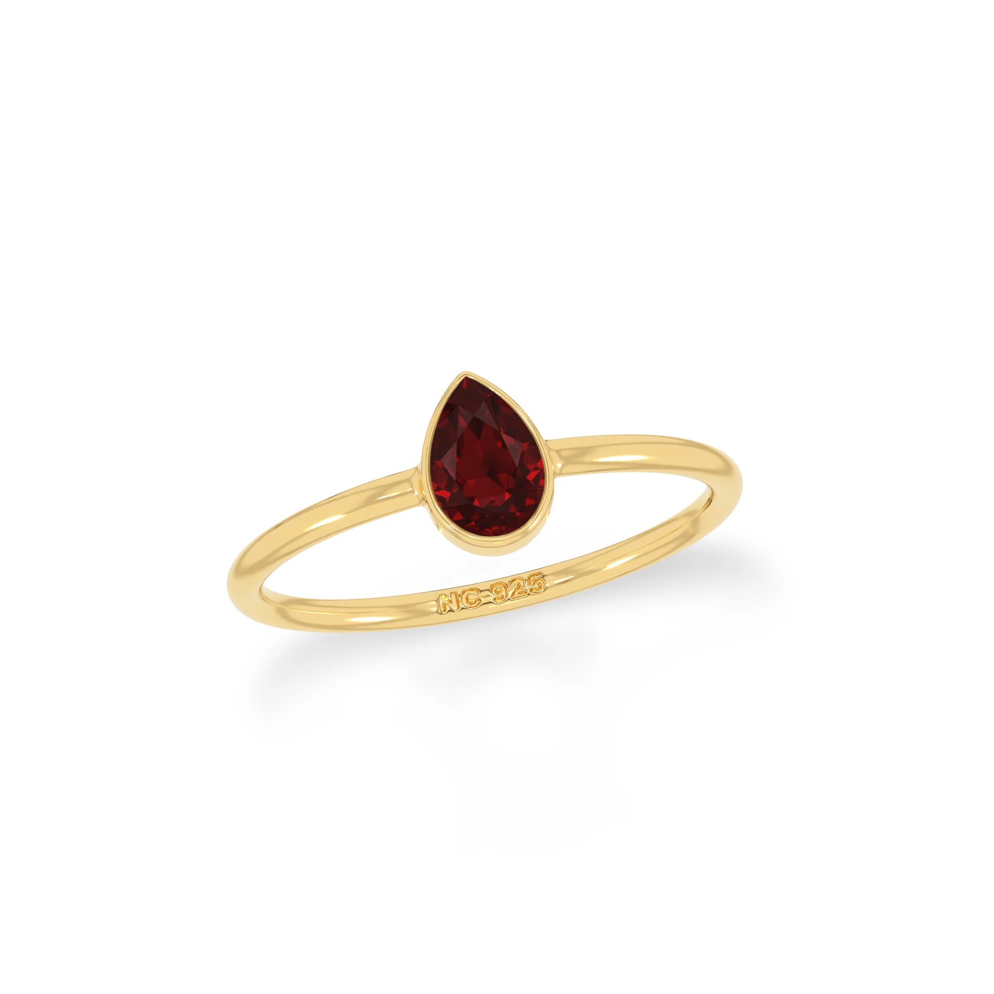 garnet stackable bezel-set ring