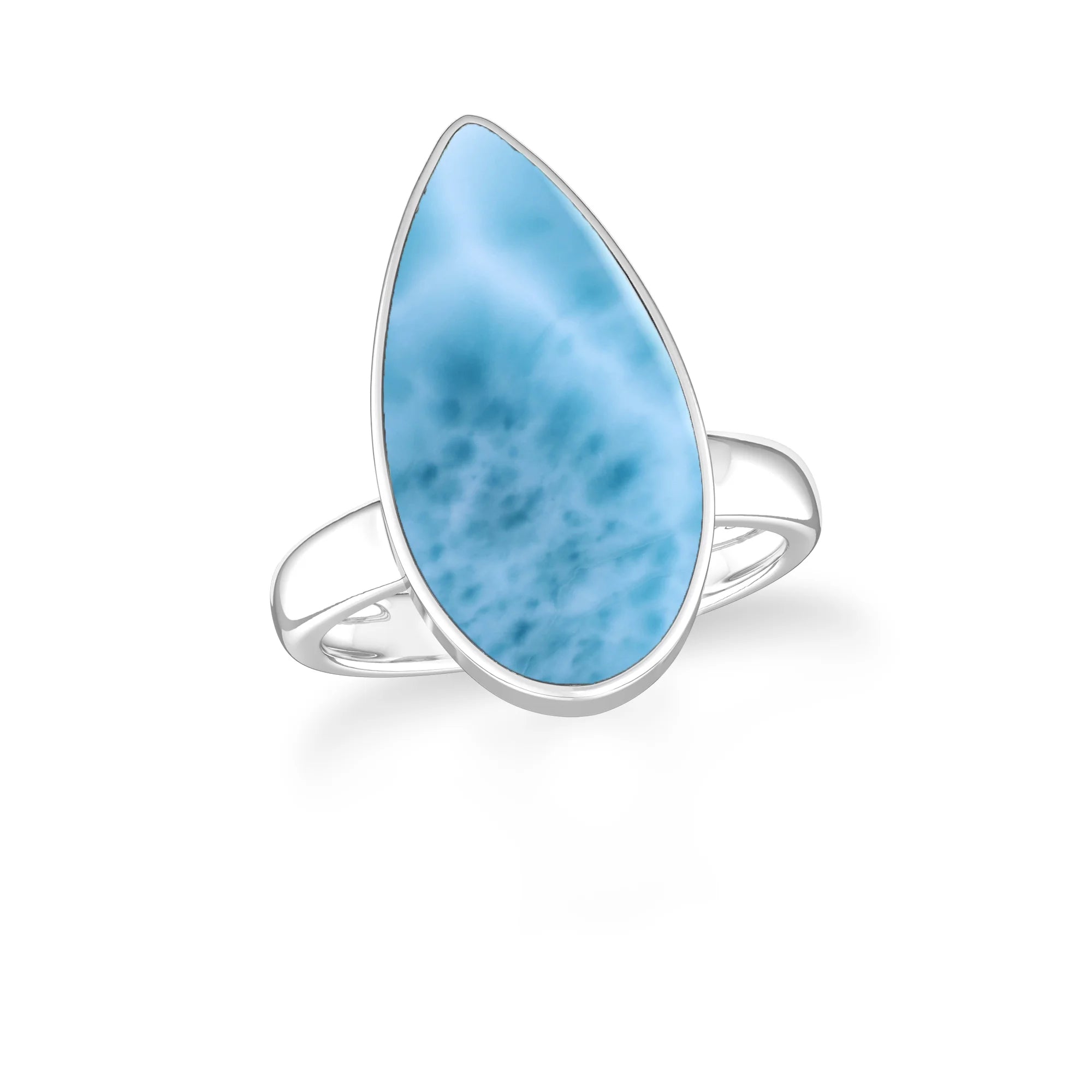 larimar bezel-set ring