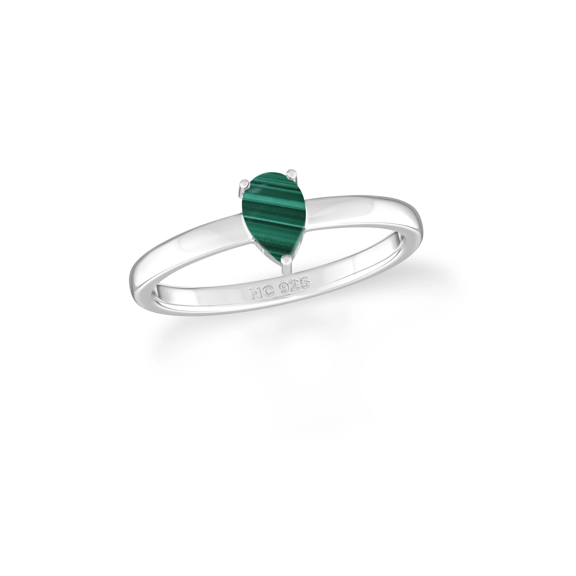 malachite stackable prong-set ring