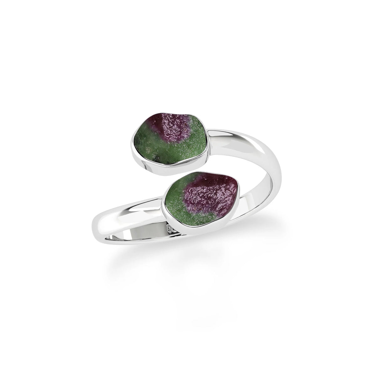 ruby zoisite stackable bezel-set ring