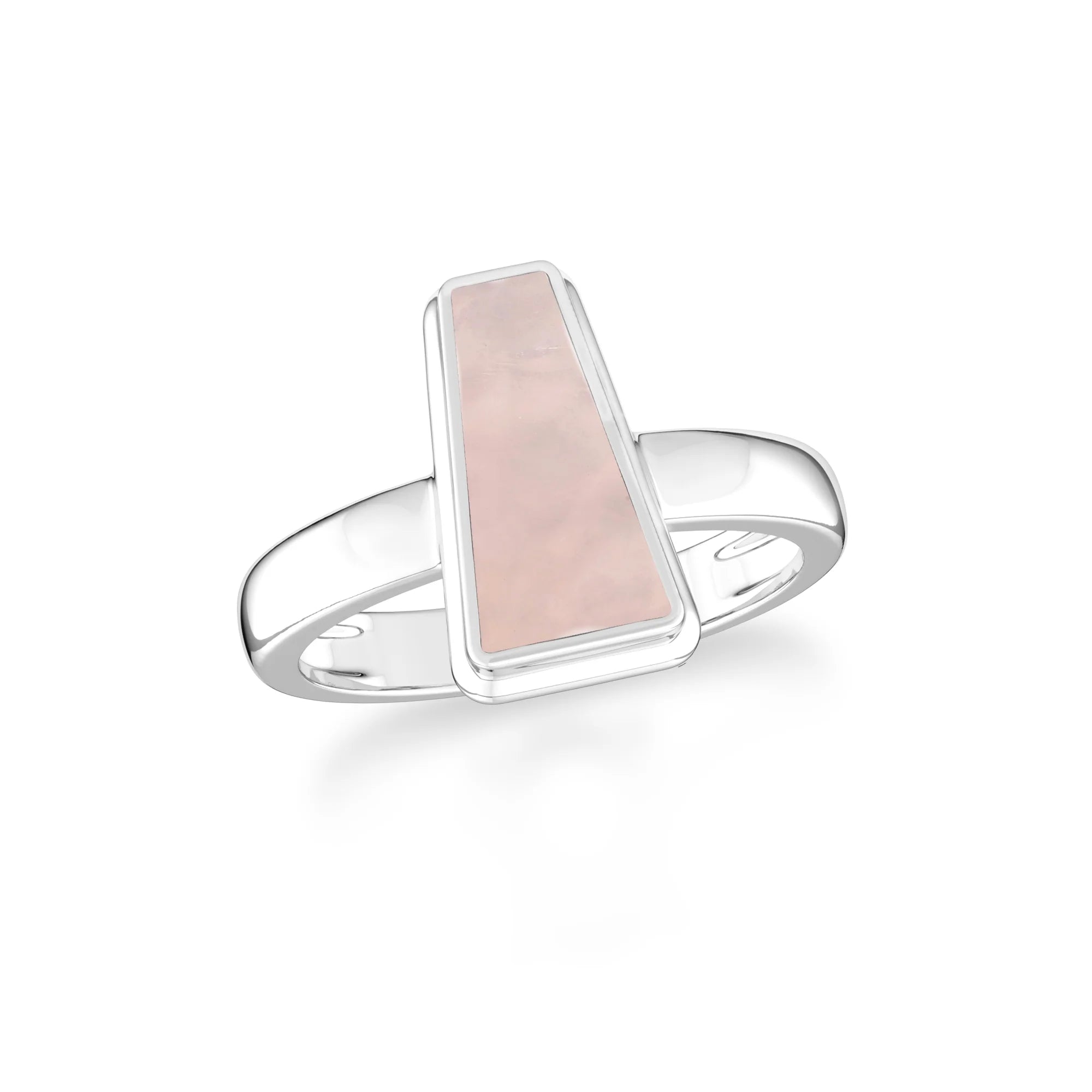 rose-quartz bezel-set ring