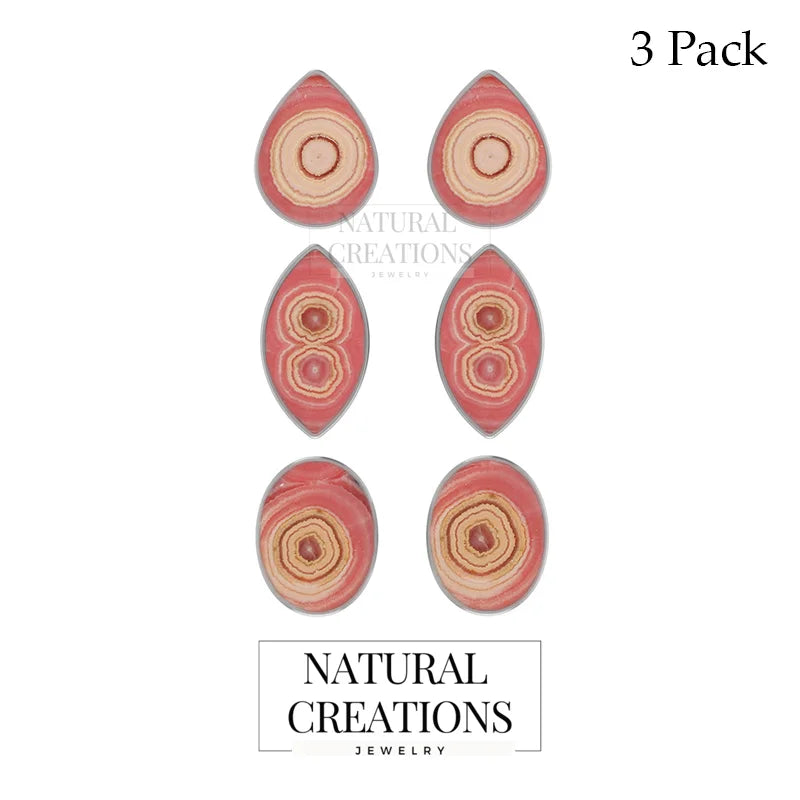 rhodochrosite cab earrings