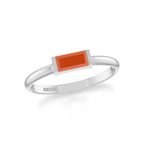 carnelian stackable bezel-set ring