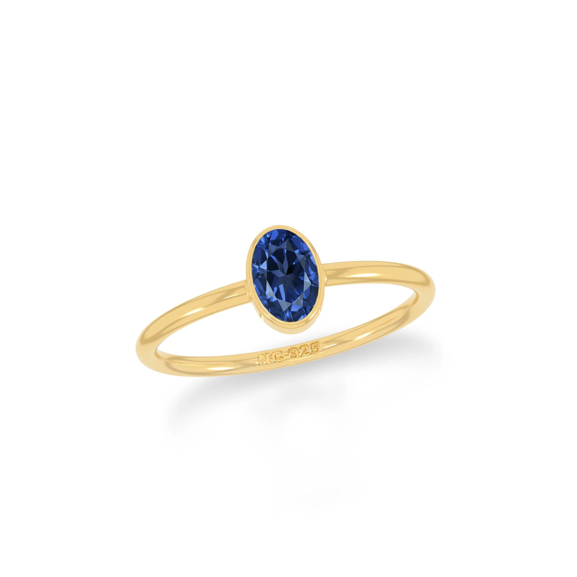 kyanite stackable bezel-set ring