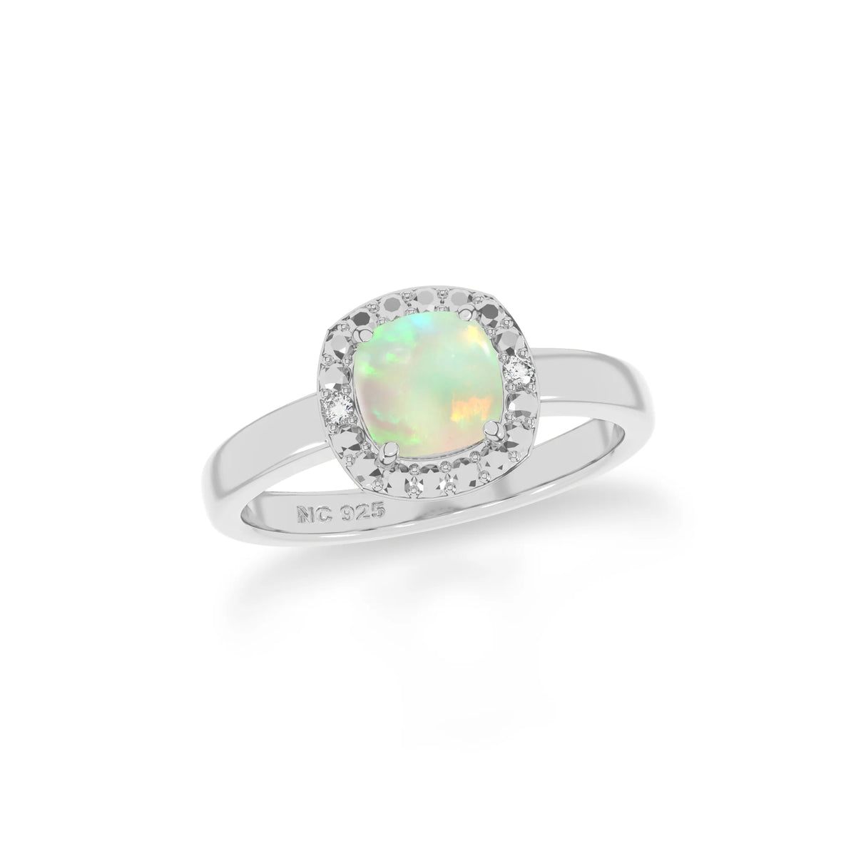 ethiopian-opal stackable prong-set ring