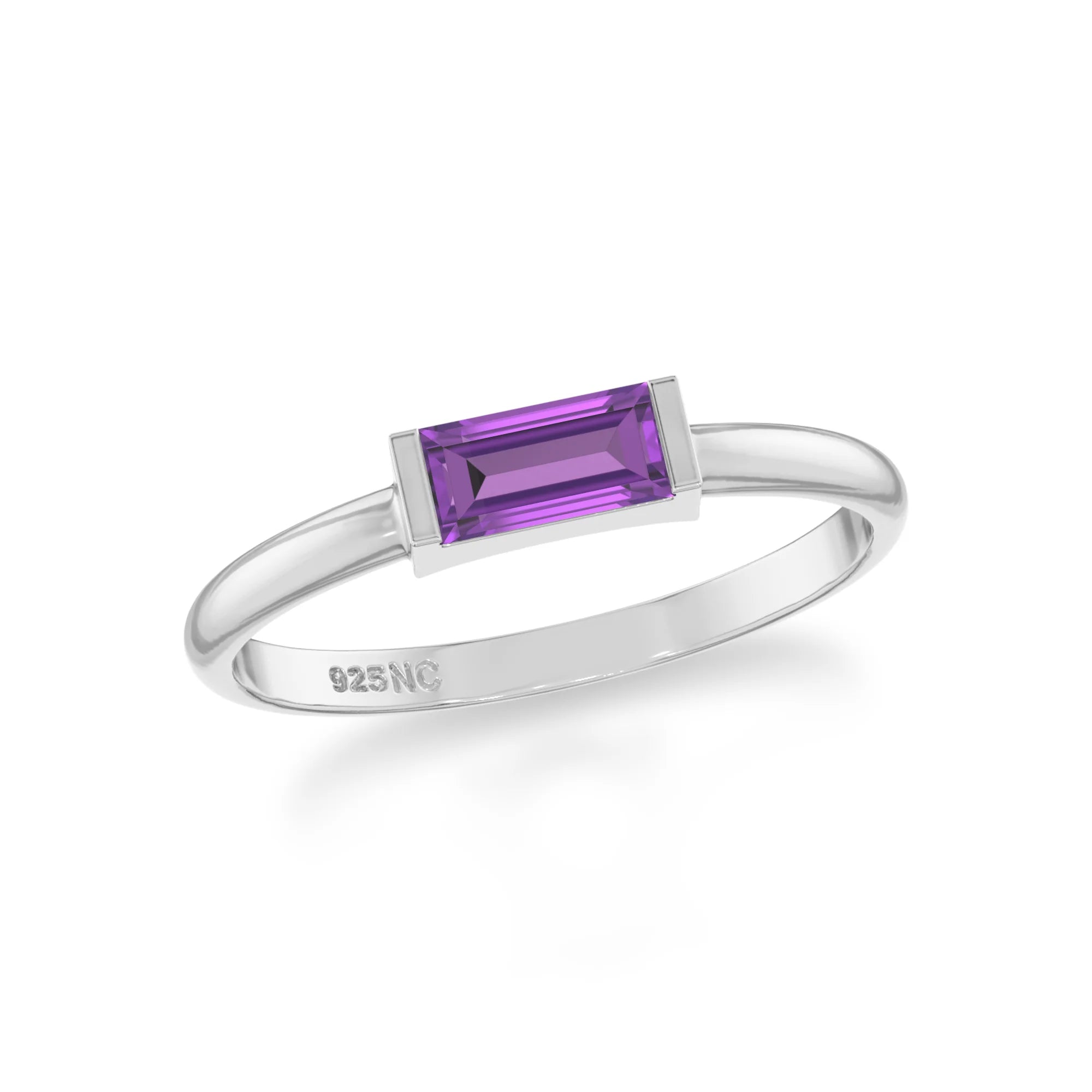 amethyst stackable bezel-set ring