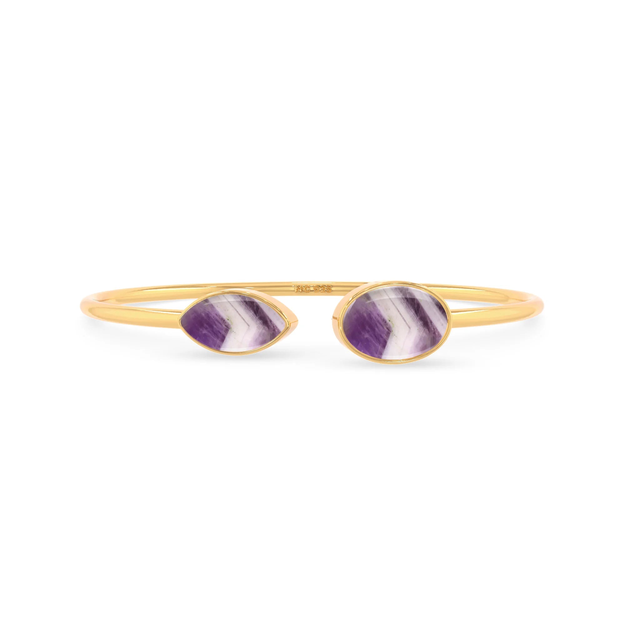 chevron amethyst cab bracelet