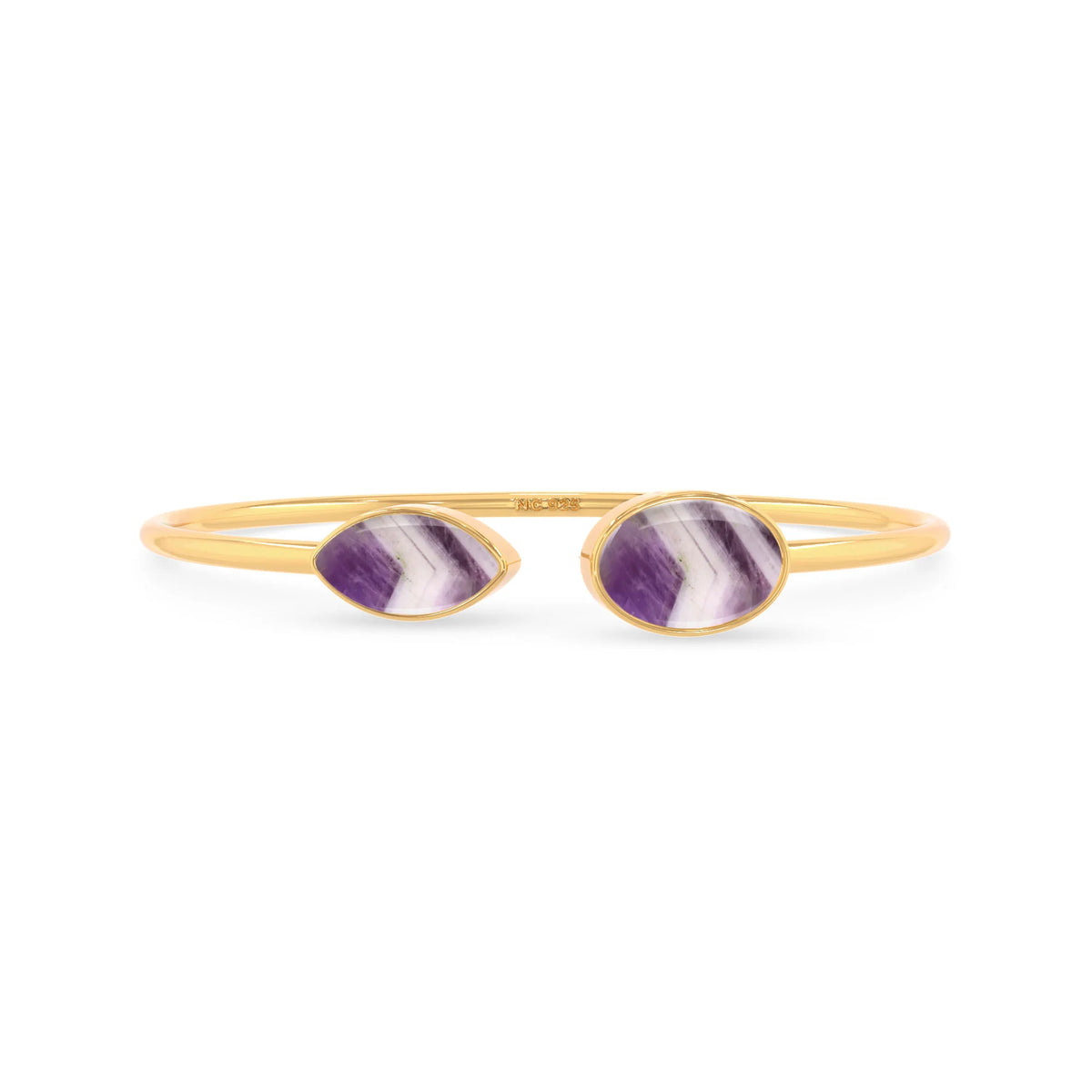 chevron amethyst cab bracelet
