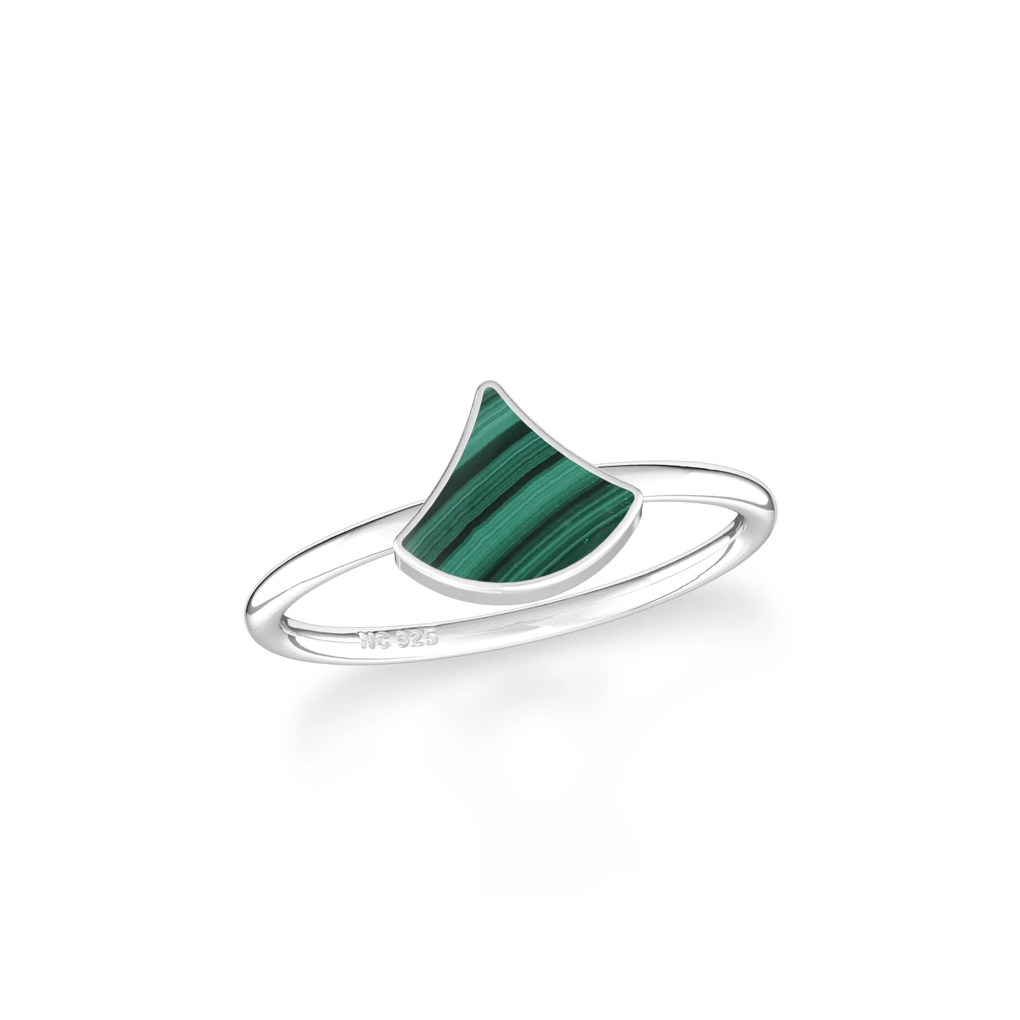 malachite stackable bezel-set ring